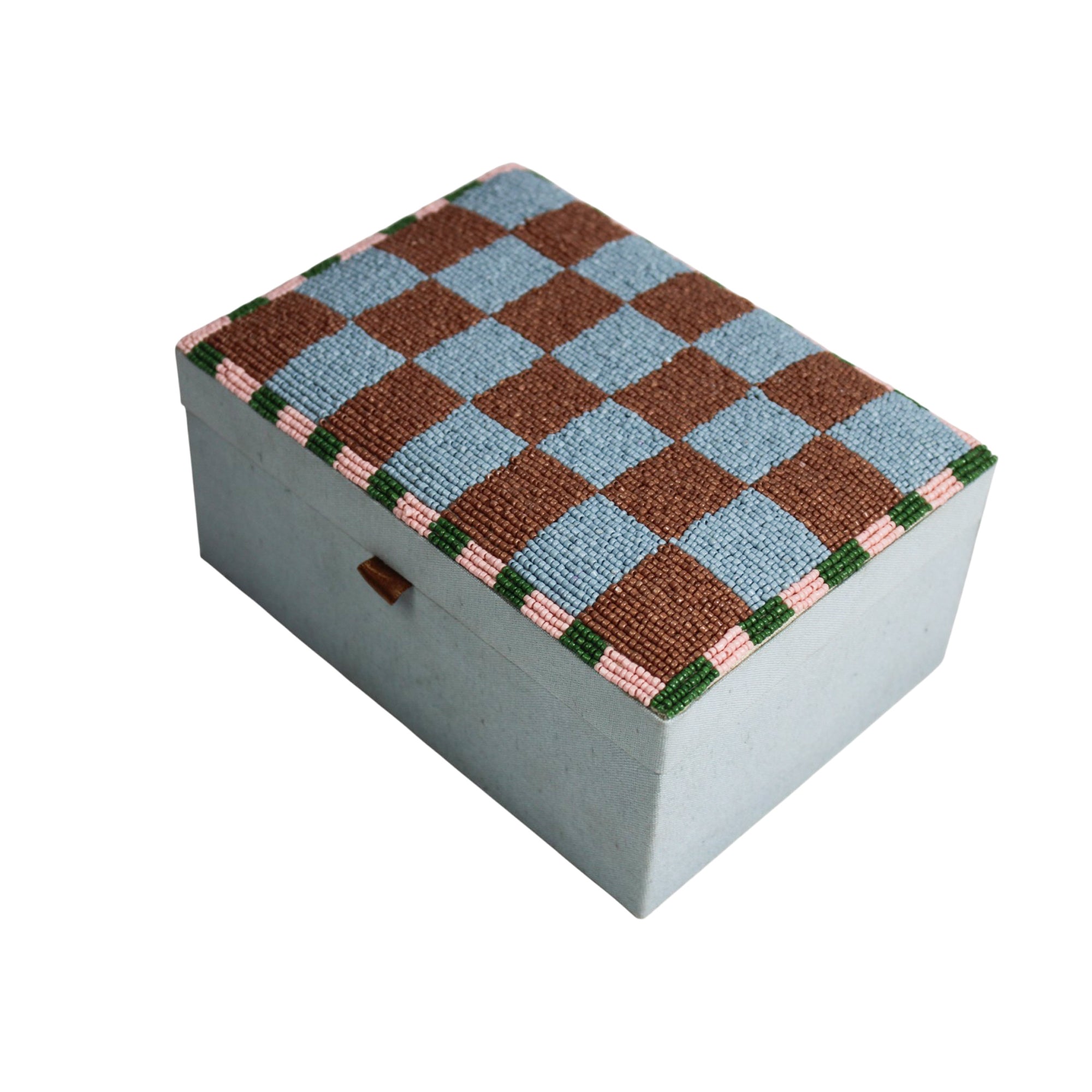 Harlequin Checkered Beaded Jewellery Box