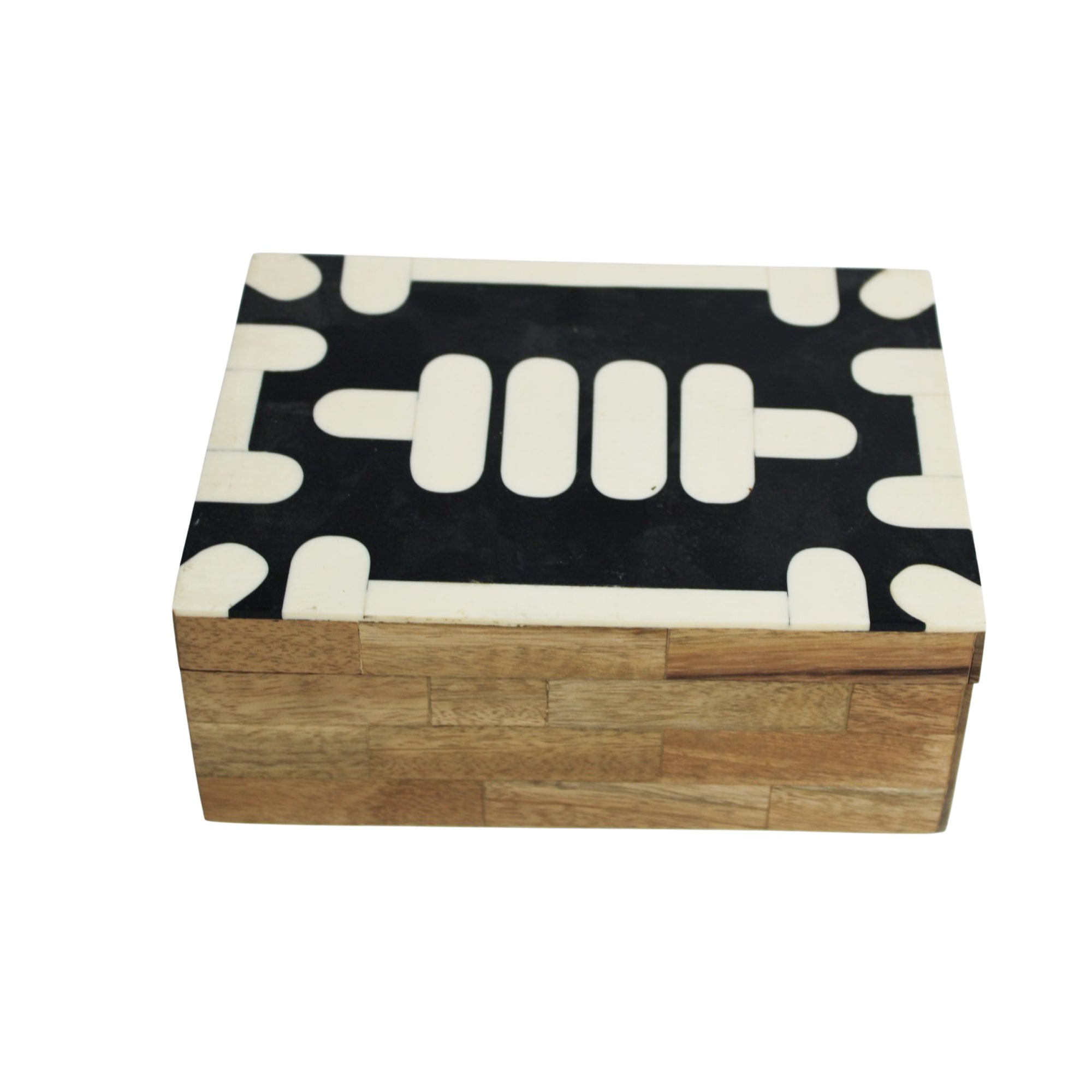 Tribal Noir Bone Inlay & Natural Wood Jewellery Box