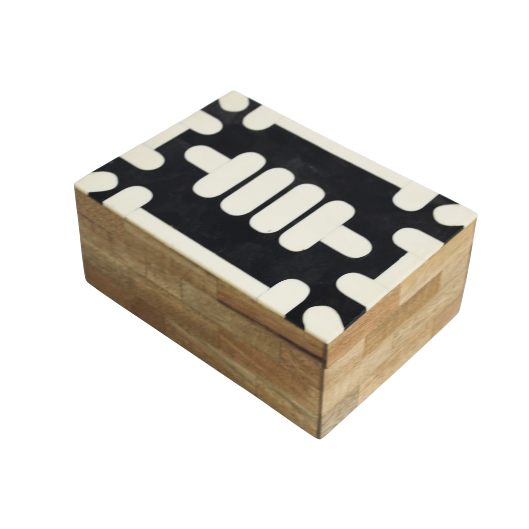 Tribal Noir Bone Inlay & Natural Wood Jewellery Box
