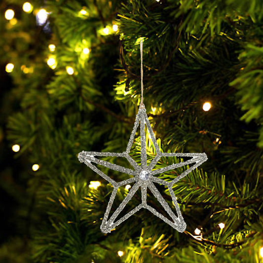 Set of 2 Star Shaped Christmas Tree Ornaments