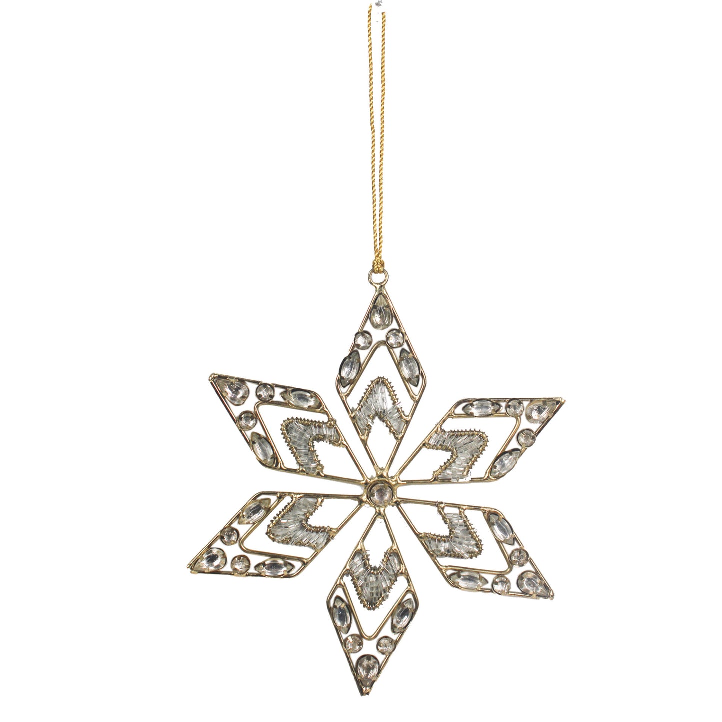 Set of 2 Jewelled Christmas Tree Decorative Ornament