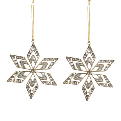 Set of 2 Jewelled Christmas Tree Decorative Ornament