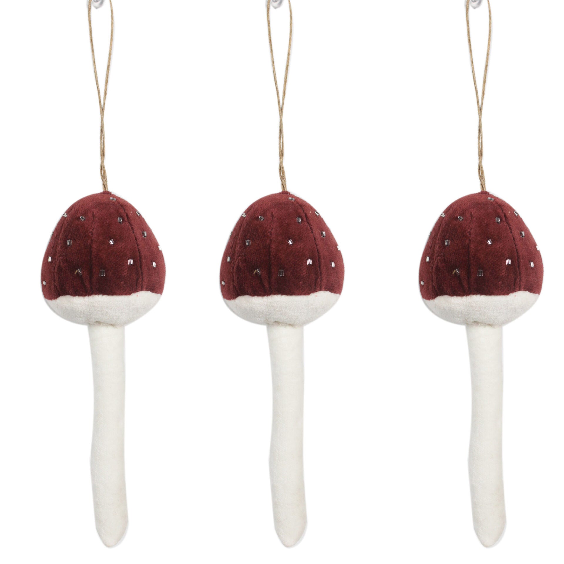 Set of 3 Mushroom Christmas Tree Decoration