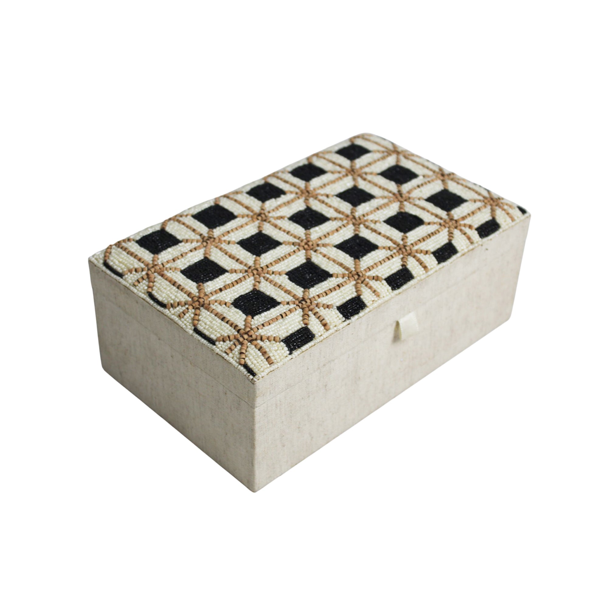 Geo-Lattice Beaded Jewellery Box
