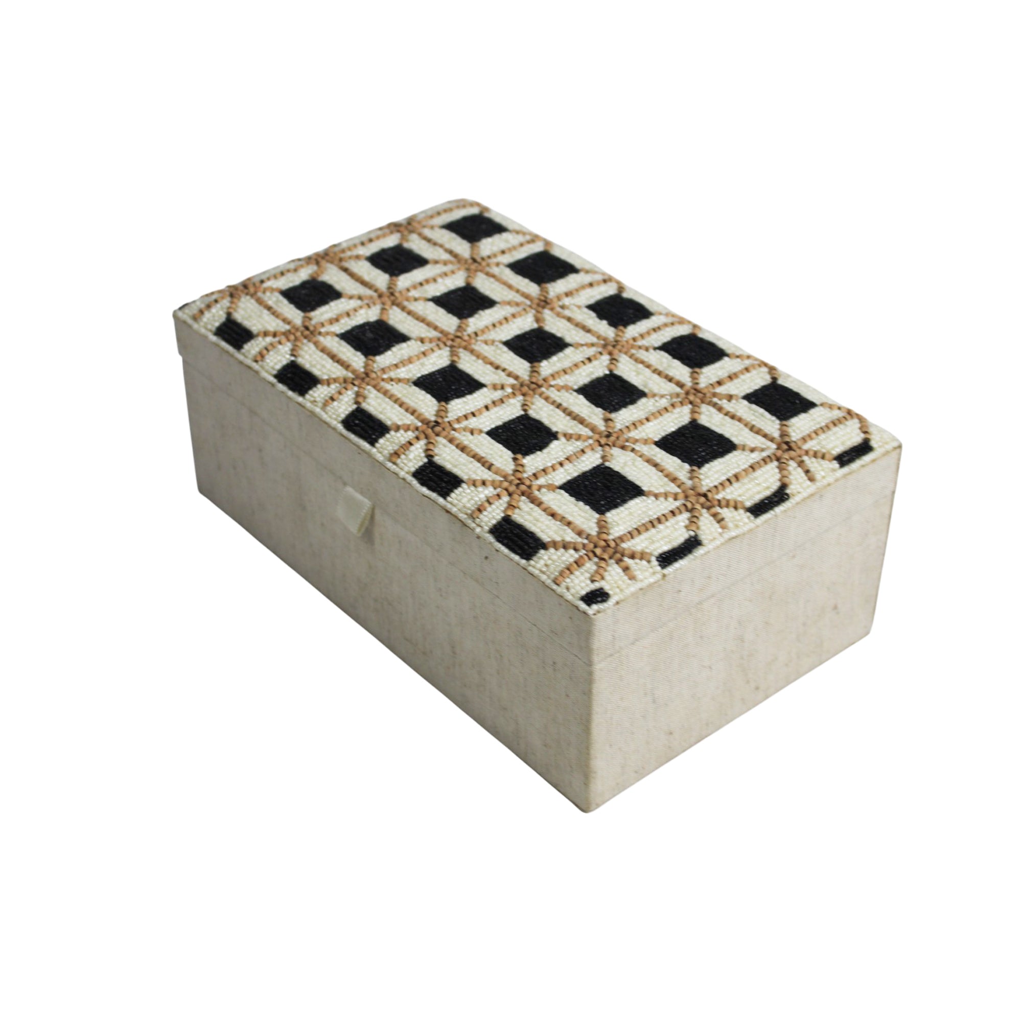 Geo-Lattice Beaded Jewellery Box