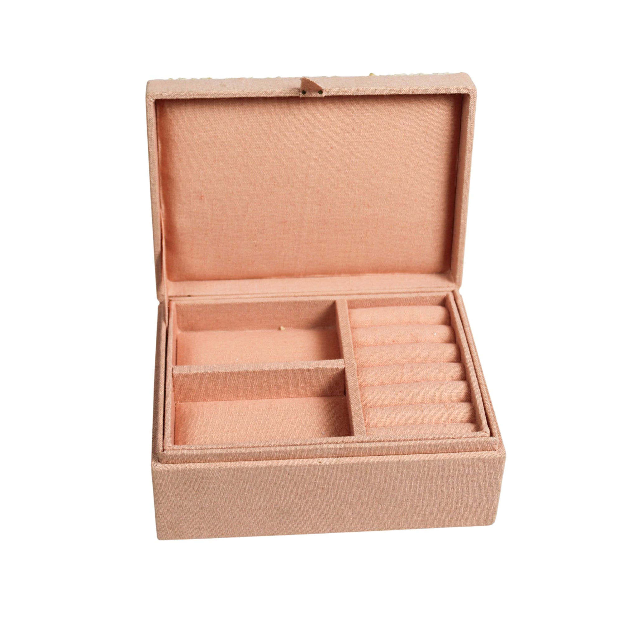 Sunburst Crochet & Linen Artisan Jewellery Box