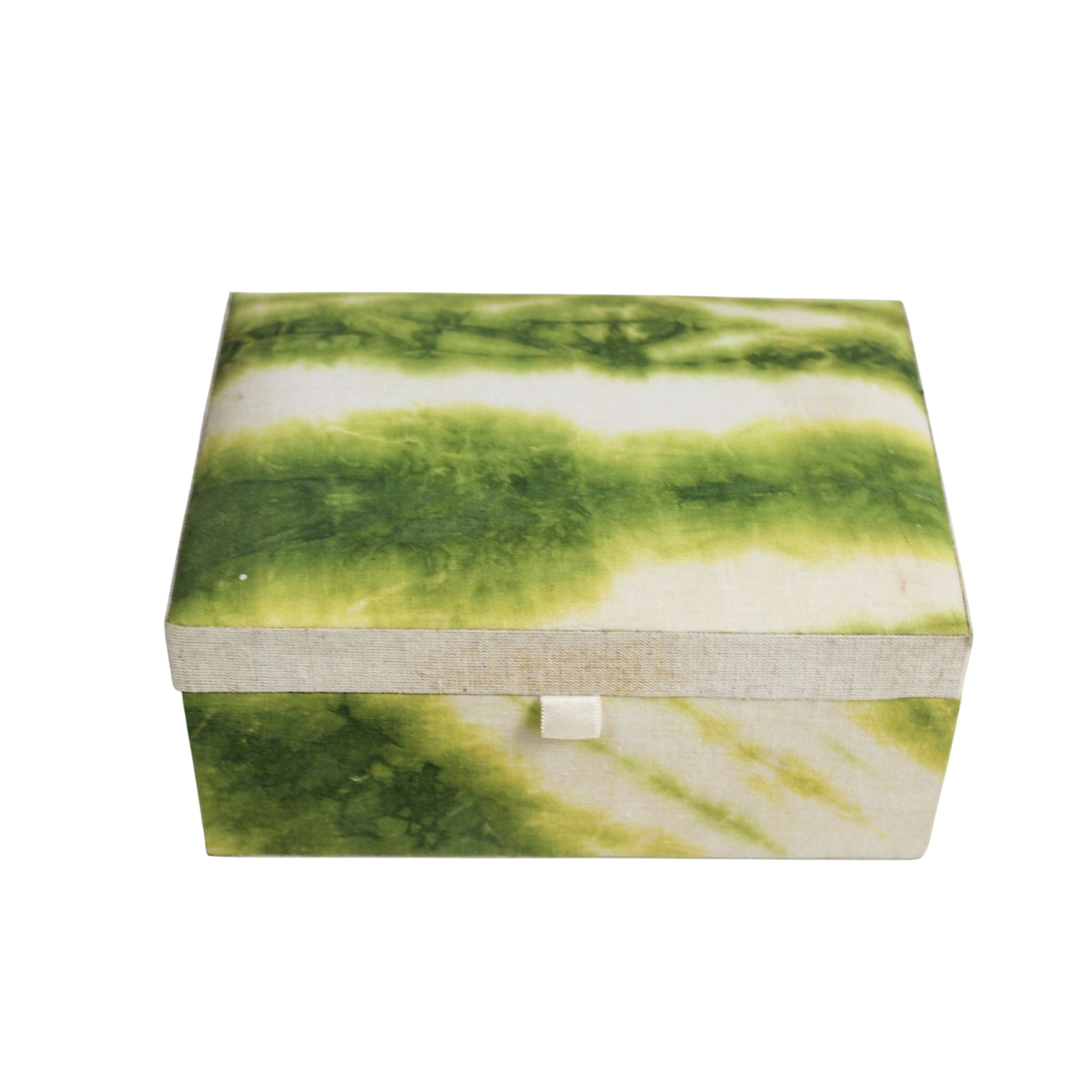 Verdant Moss Tie-Dye Fabric Jewellery Box