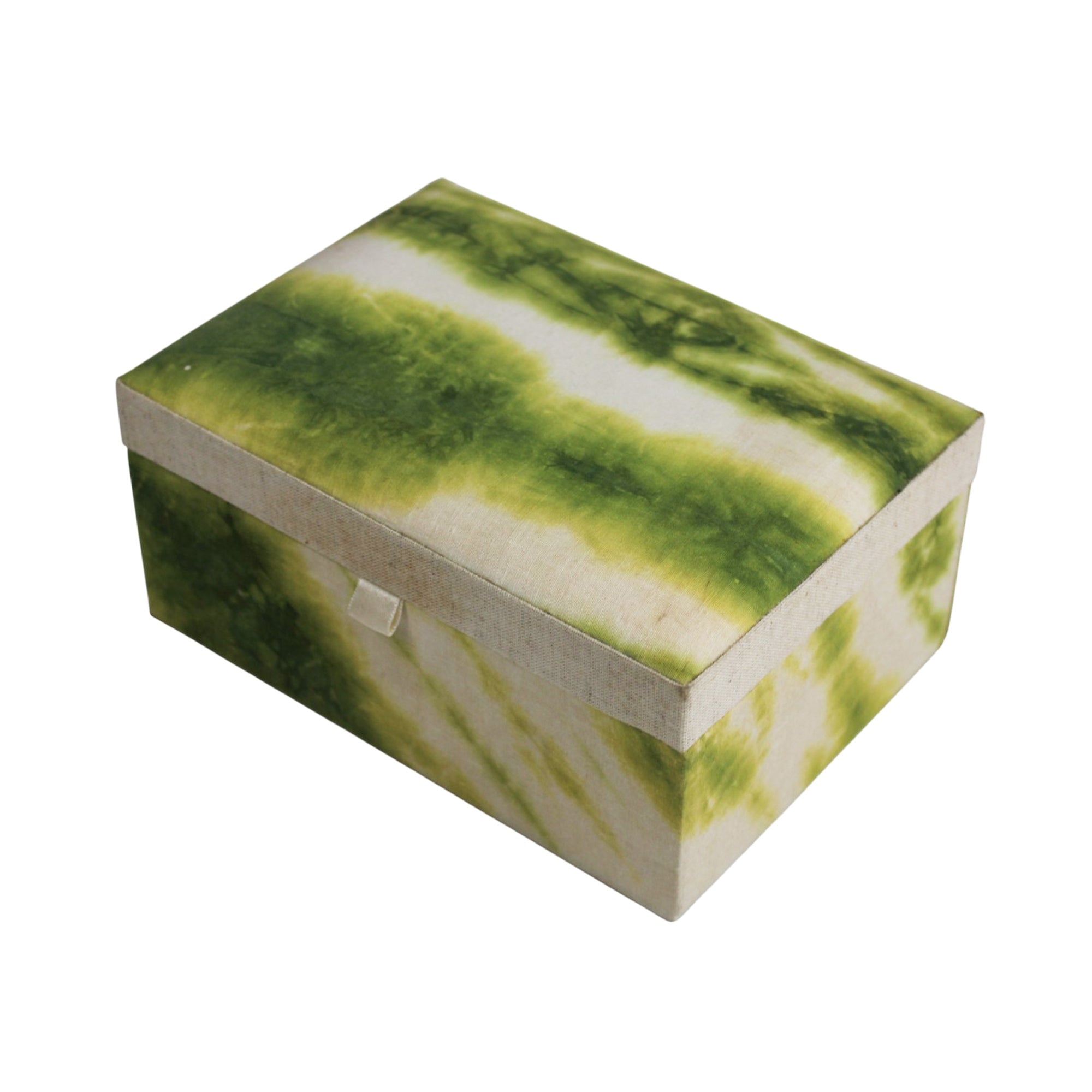 Verdant Moss Tie-Dye Fabric Jewellery Box