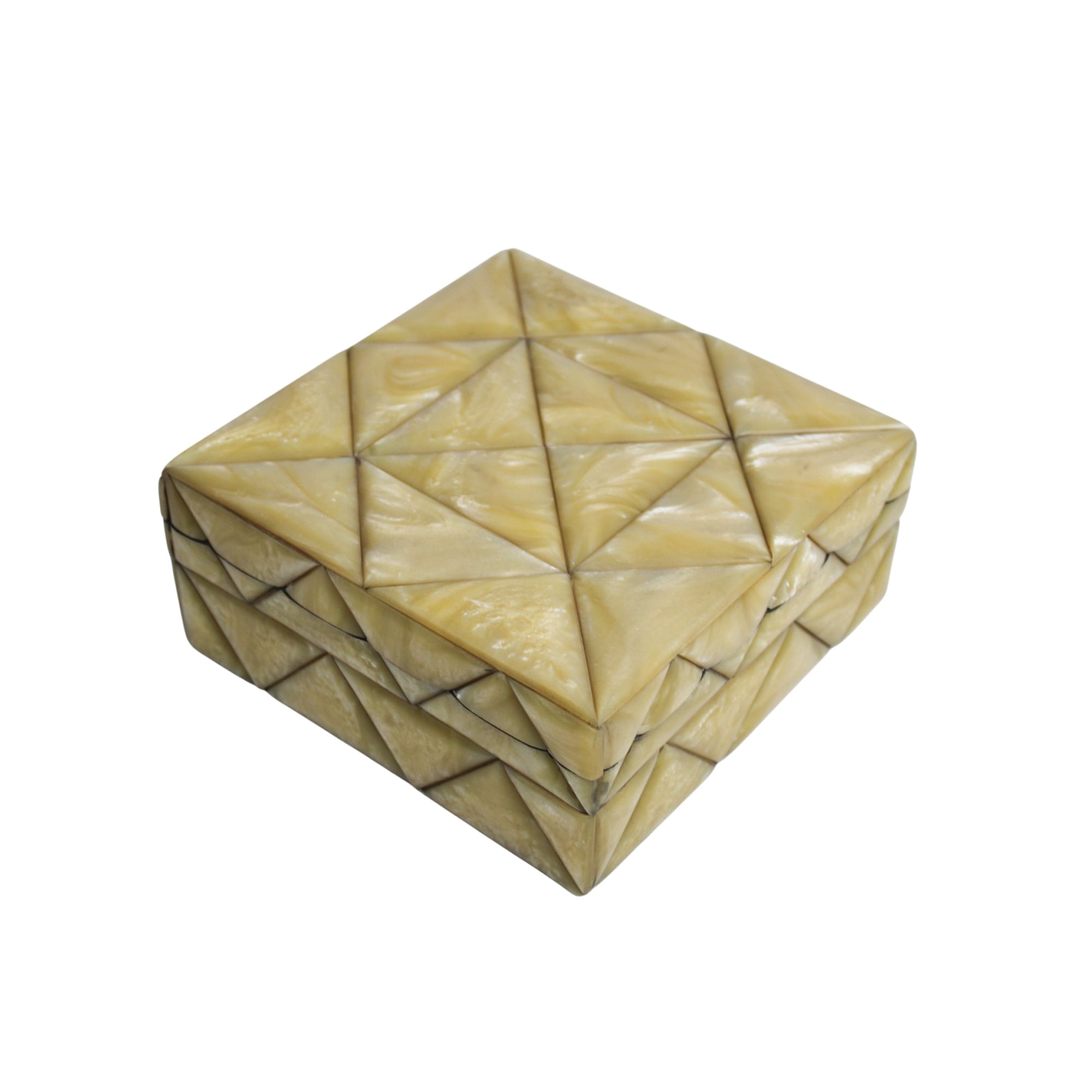 Art Deco-Inspired Honey Resin Geometric Jewellery Box