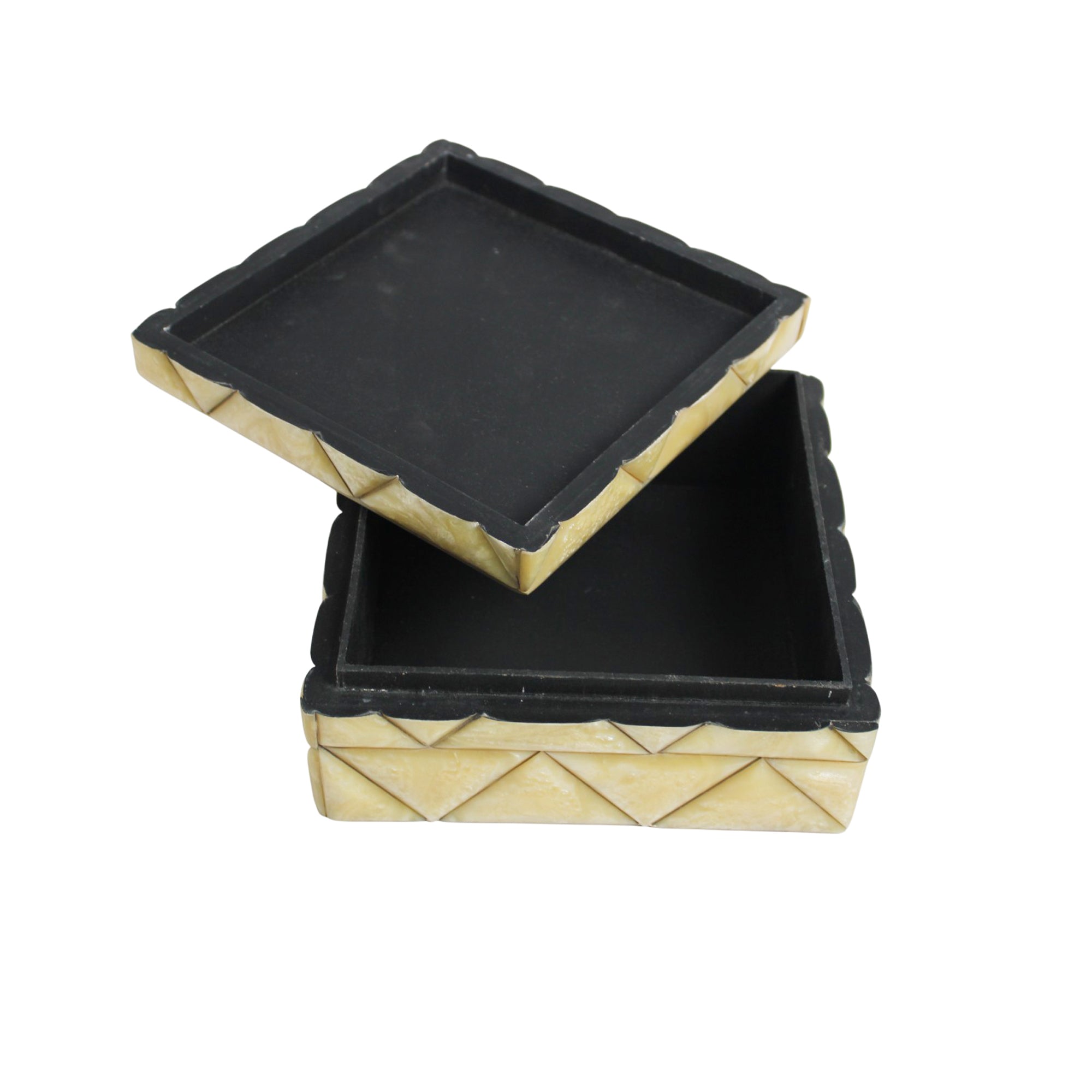 Art Deco-Inspired Honey Resin Geometric Jewellery Box