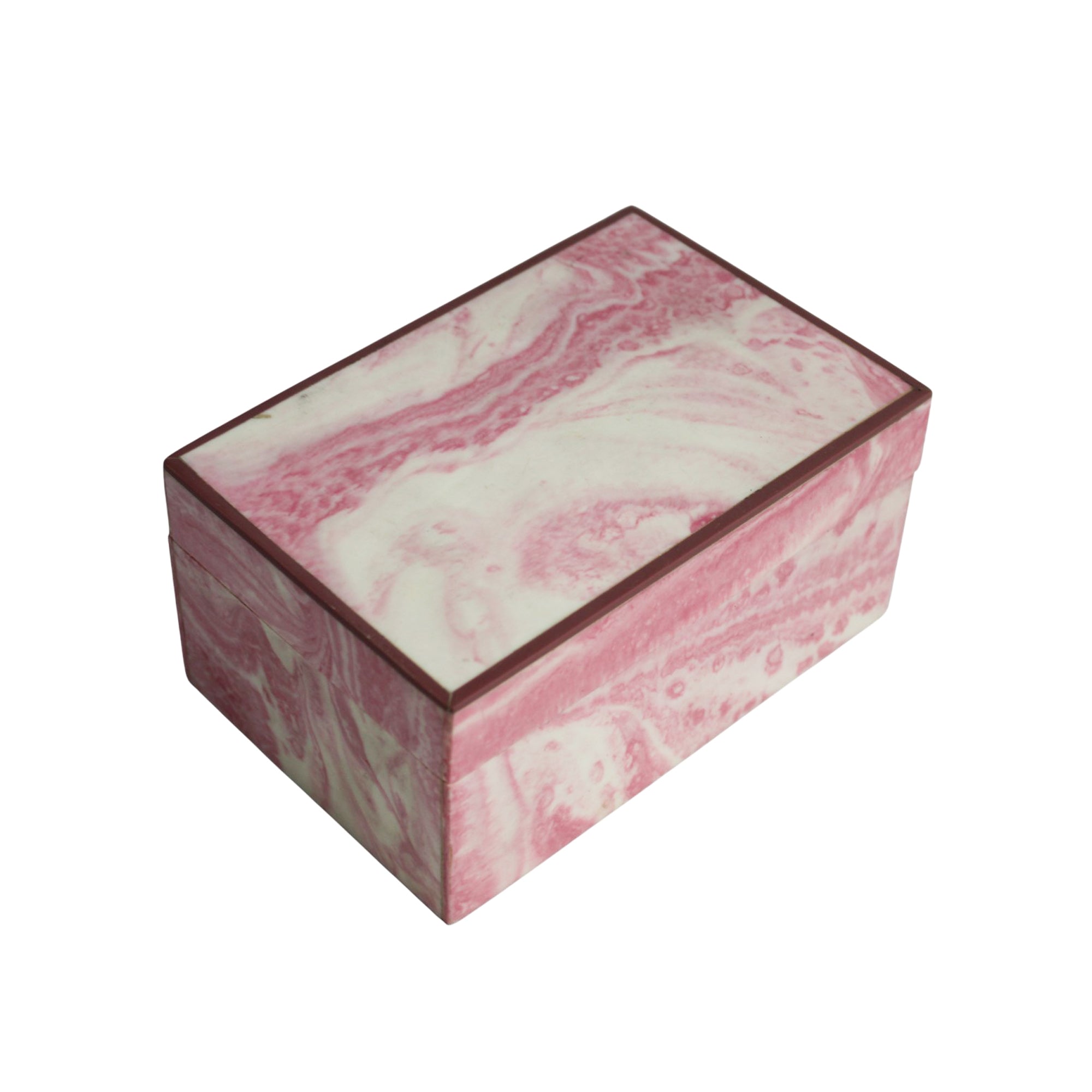 Rosewood & Blush Marbled Decorative Jewellery Box