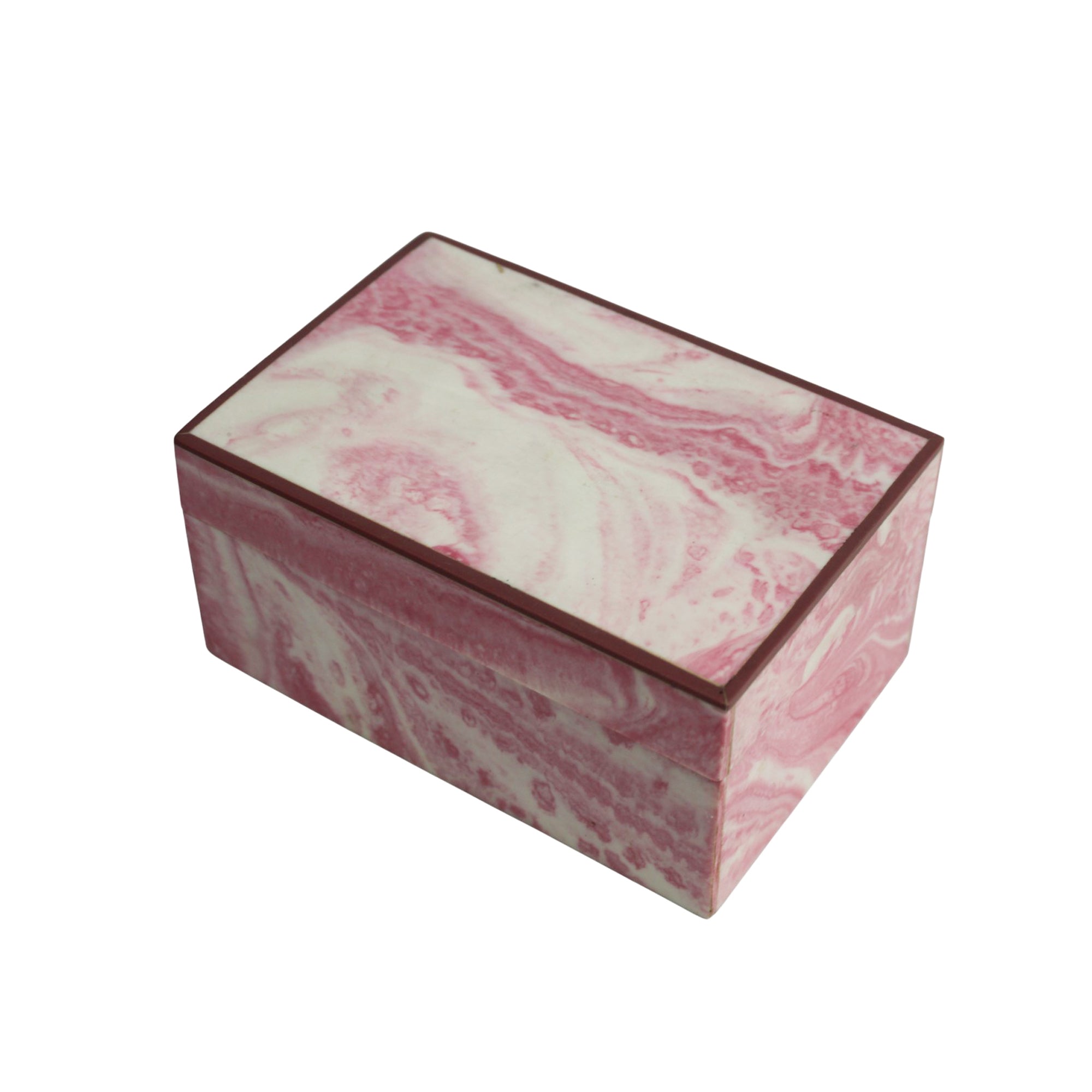 Rosewood & Blush Marbled Decorative Jewellery Box
