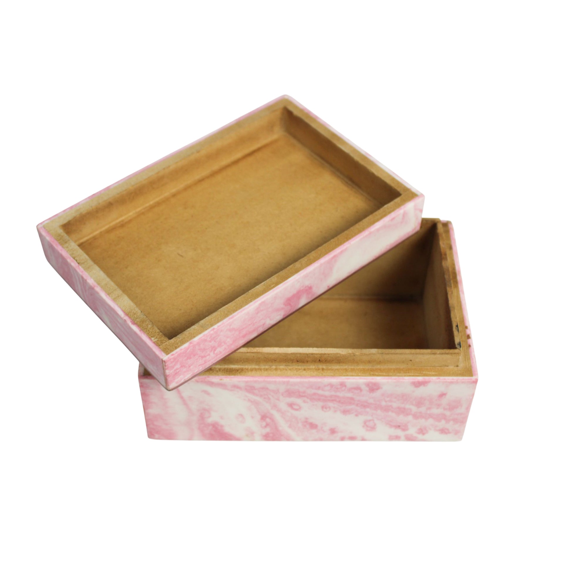 Rosewood & Blush Marbled Decorative Jewellery Box