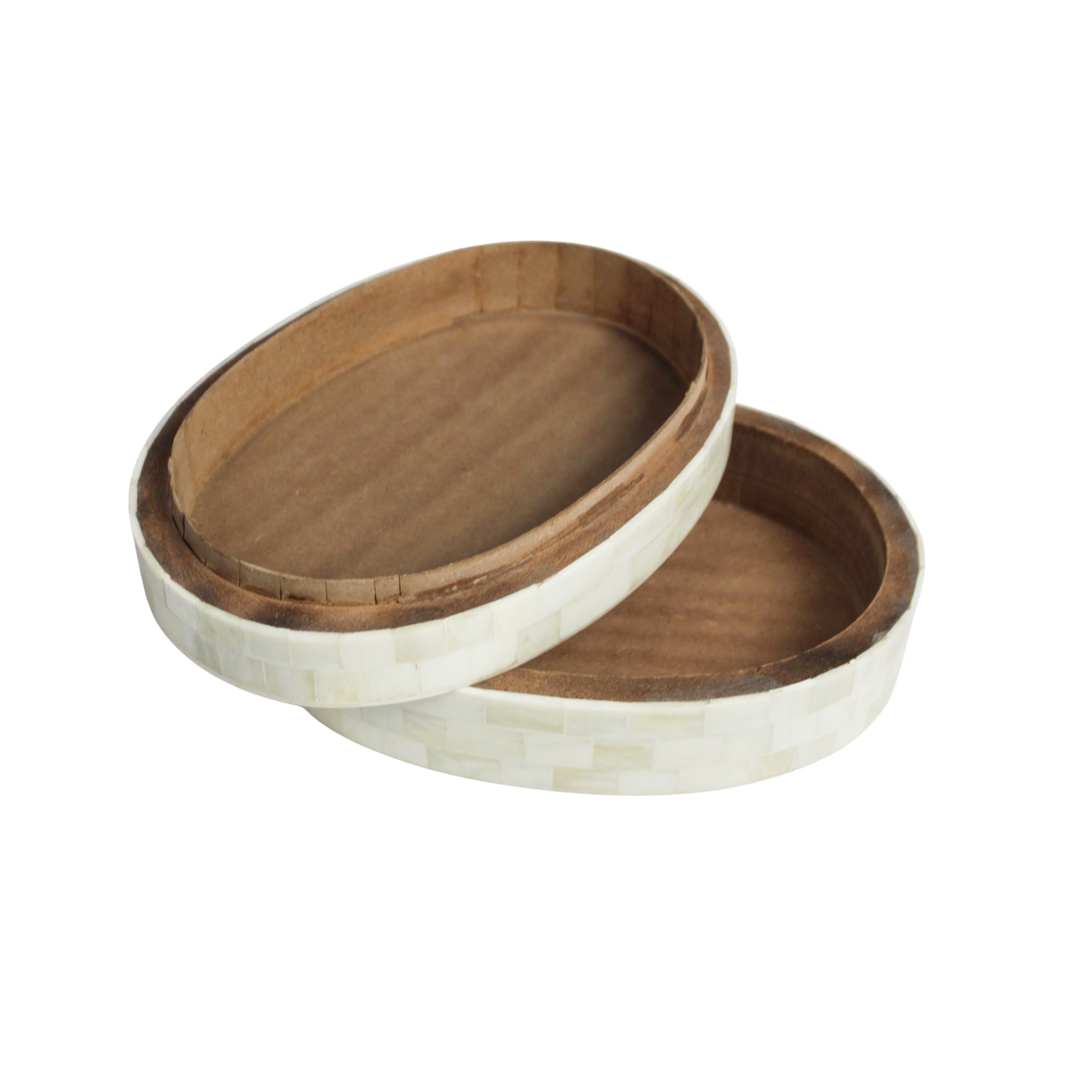 Vintage-Inspired Oval Inlay Jewelry Box
