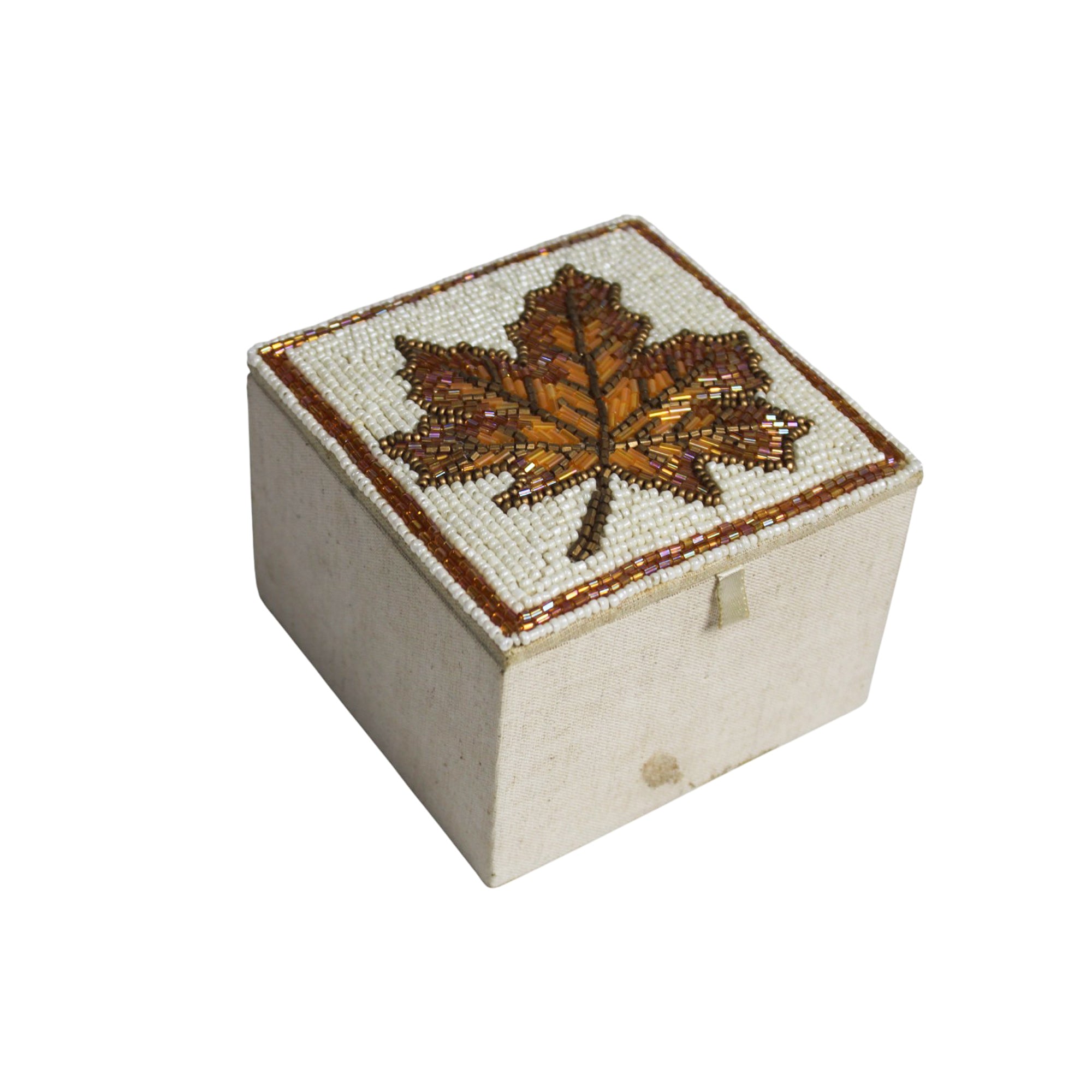 Autumn Maple Beaded Jewellery Box