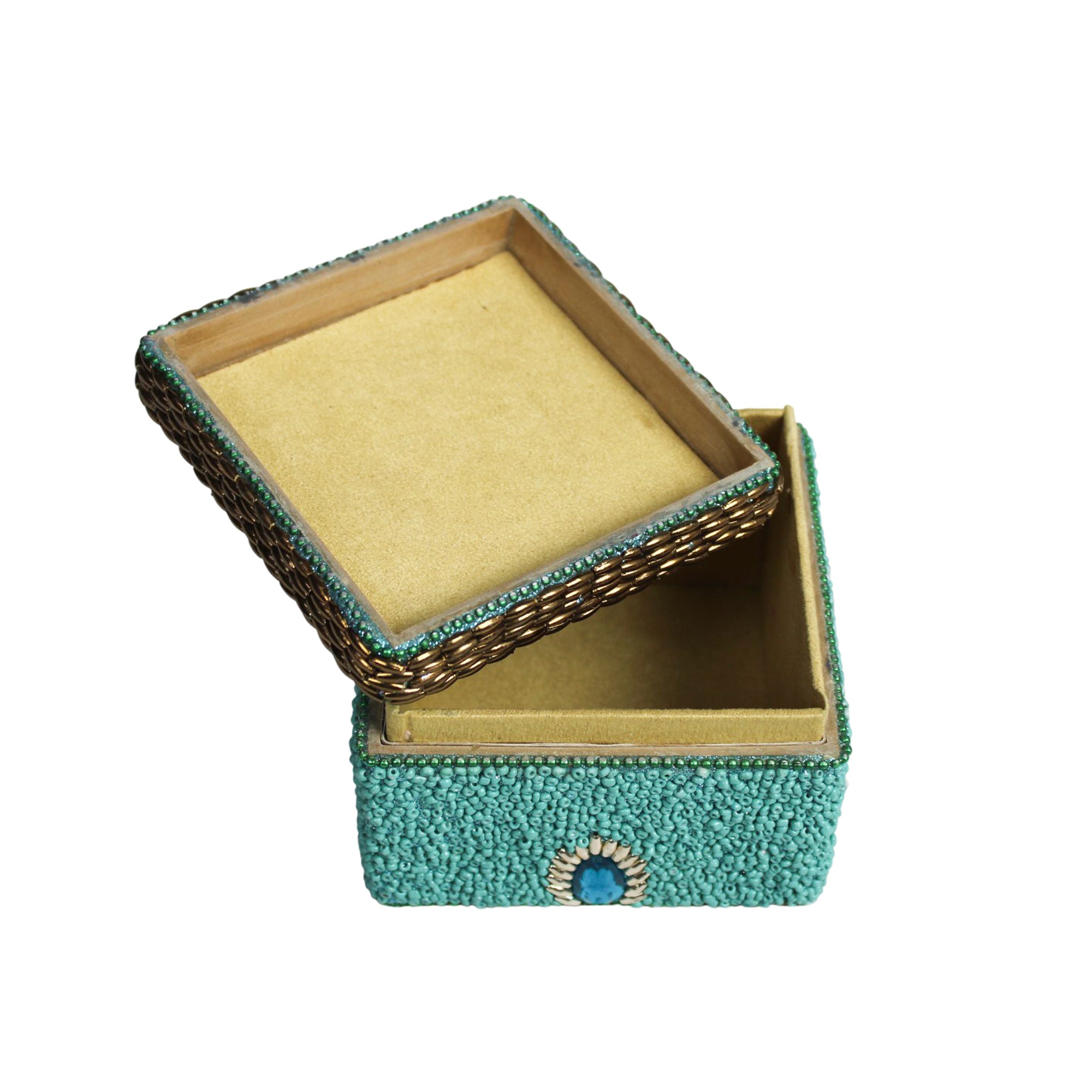 Artisan Wood & Bone Starburst Inlay Keepsake Box