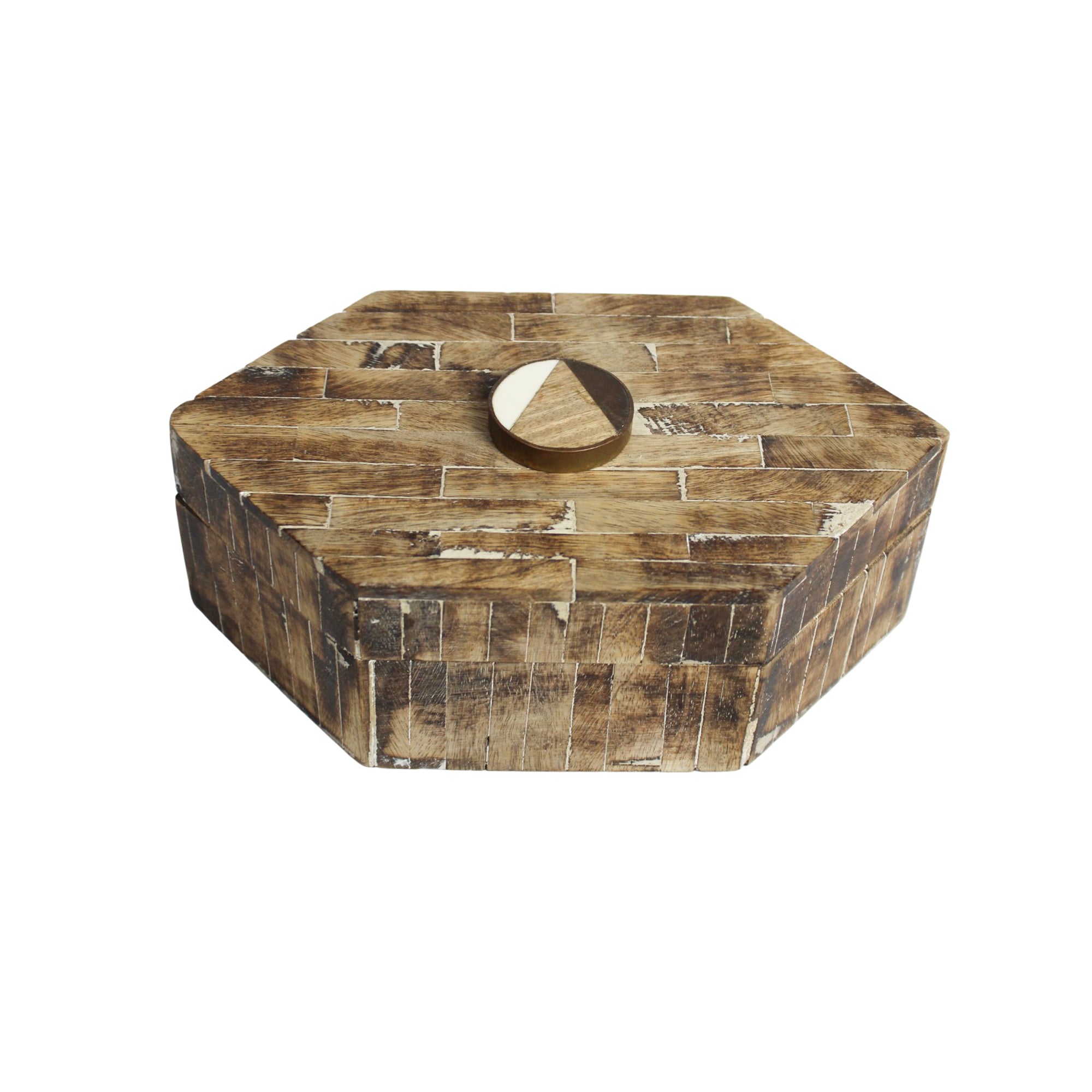 Hexagonal Mosaic Reclaimed Wood Jewellery Box