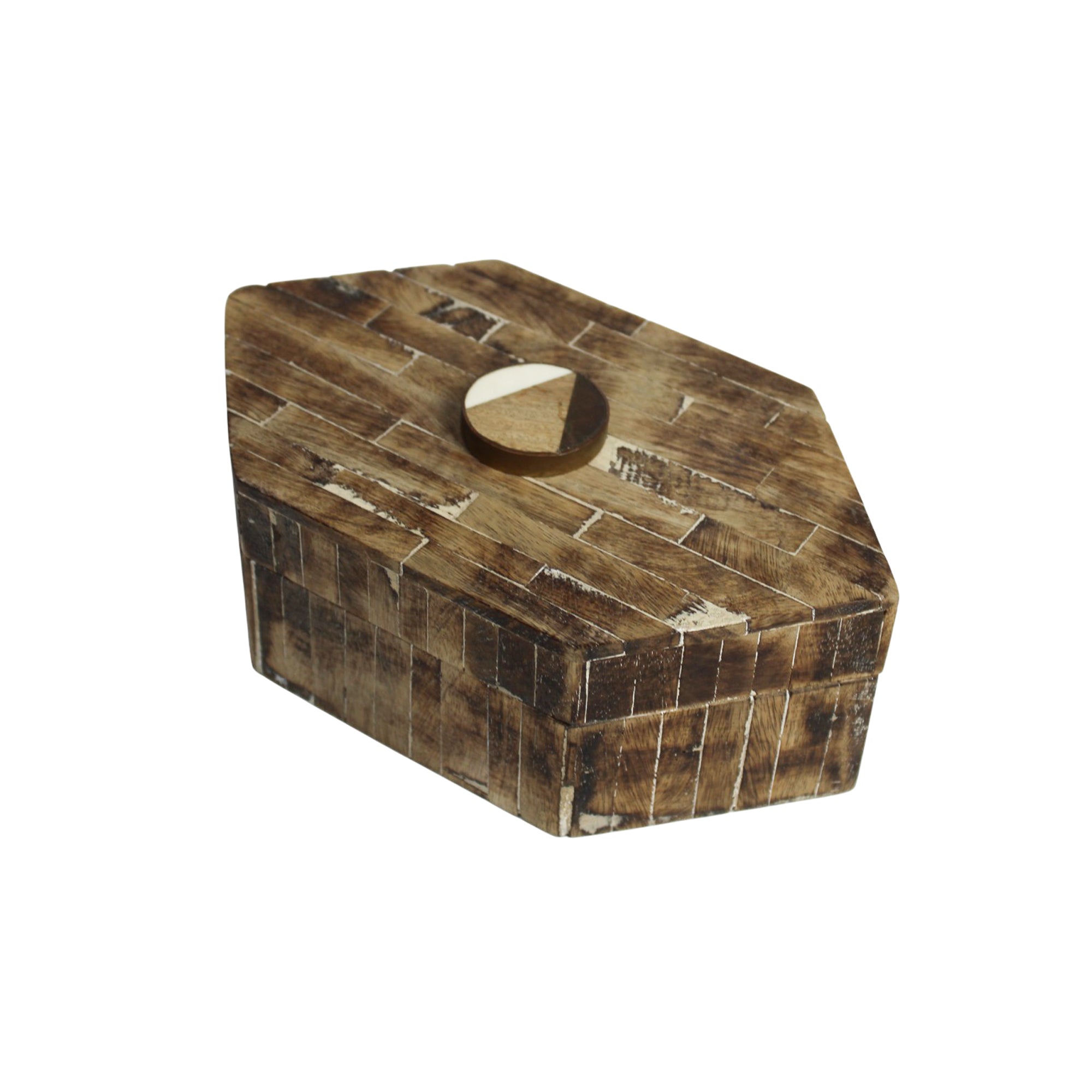 Hexagonal Mosaic Reclaimed Wood Jewellery Box