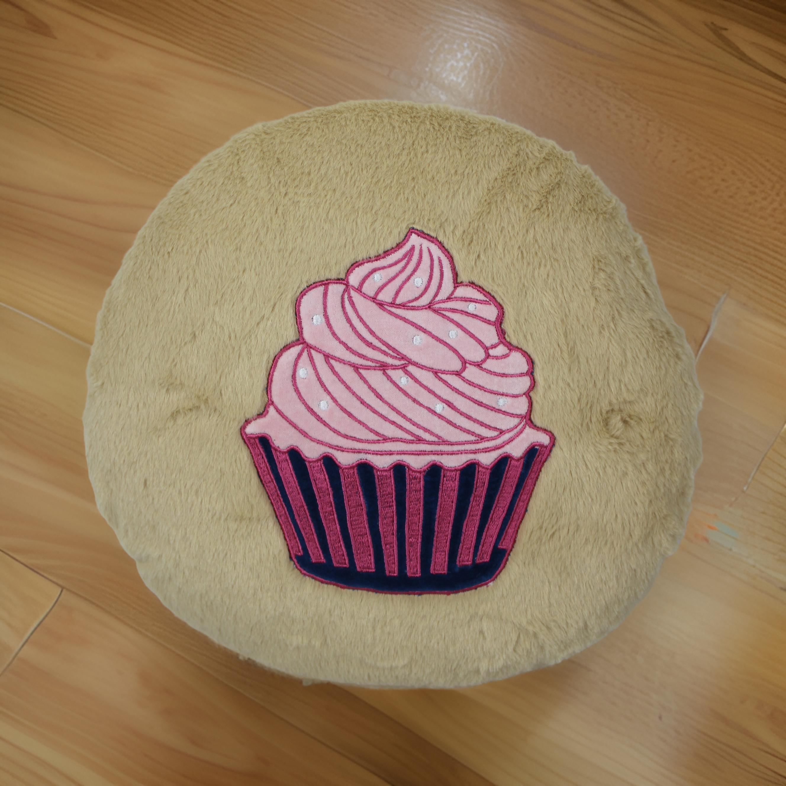 Embroidered Softy Fur Cushion