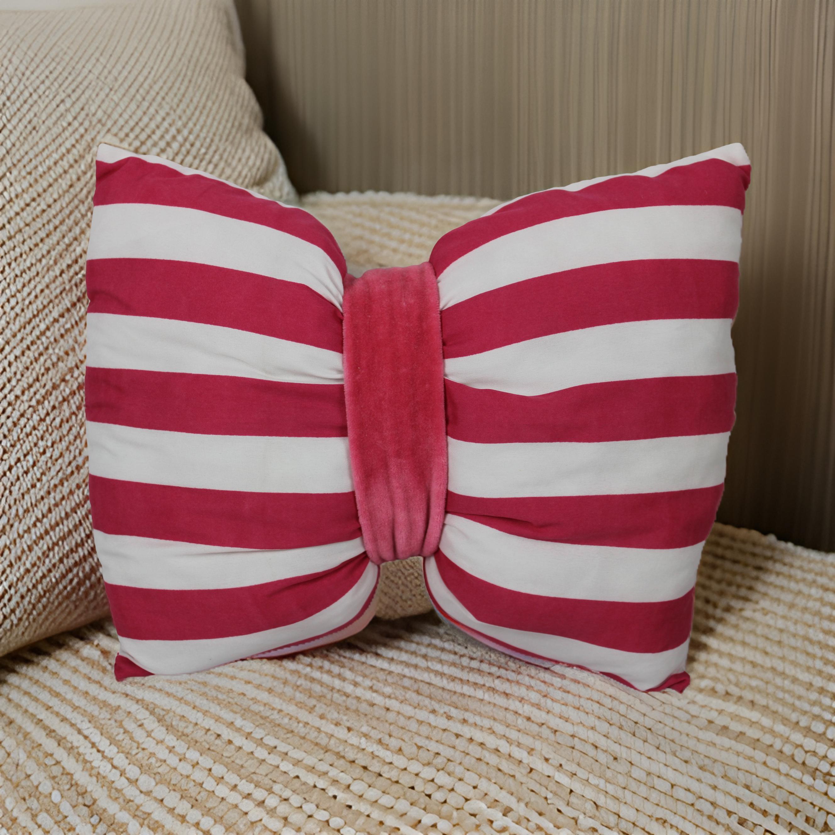Red & White Velvet Cushion