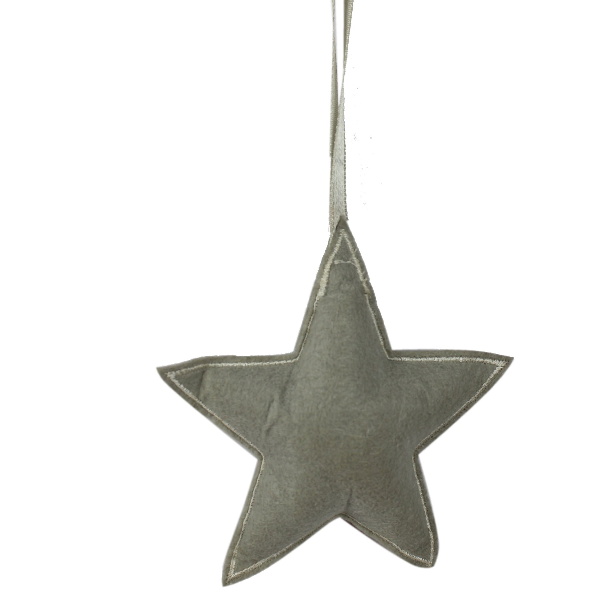 Set of 6 Grey Star Christmas Tree Ornaments
