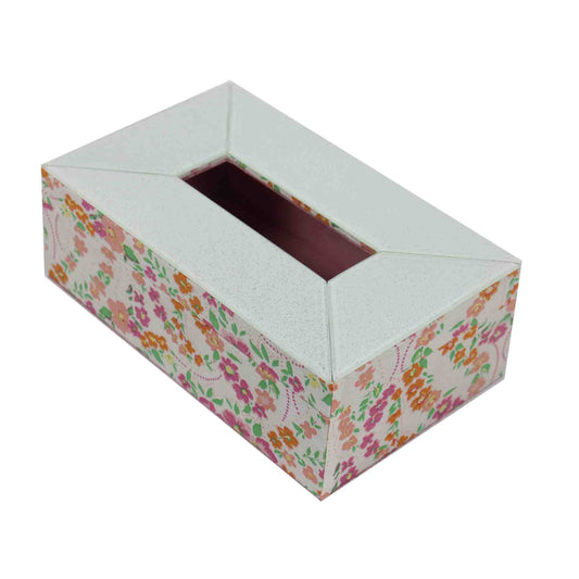 Glass & Printed Fabric Tissue Box