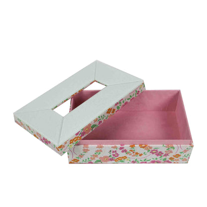 Glass & Printed Fabric Tissue Box