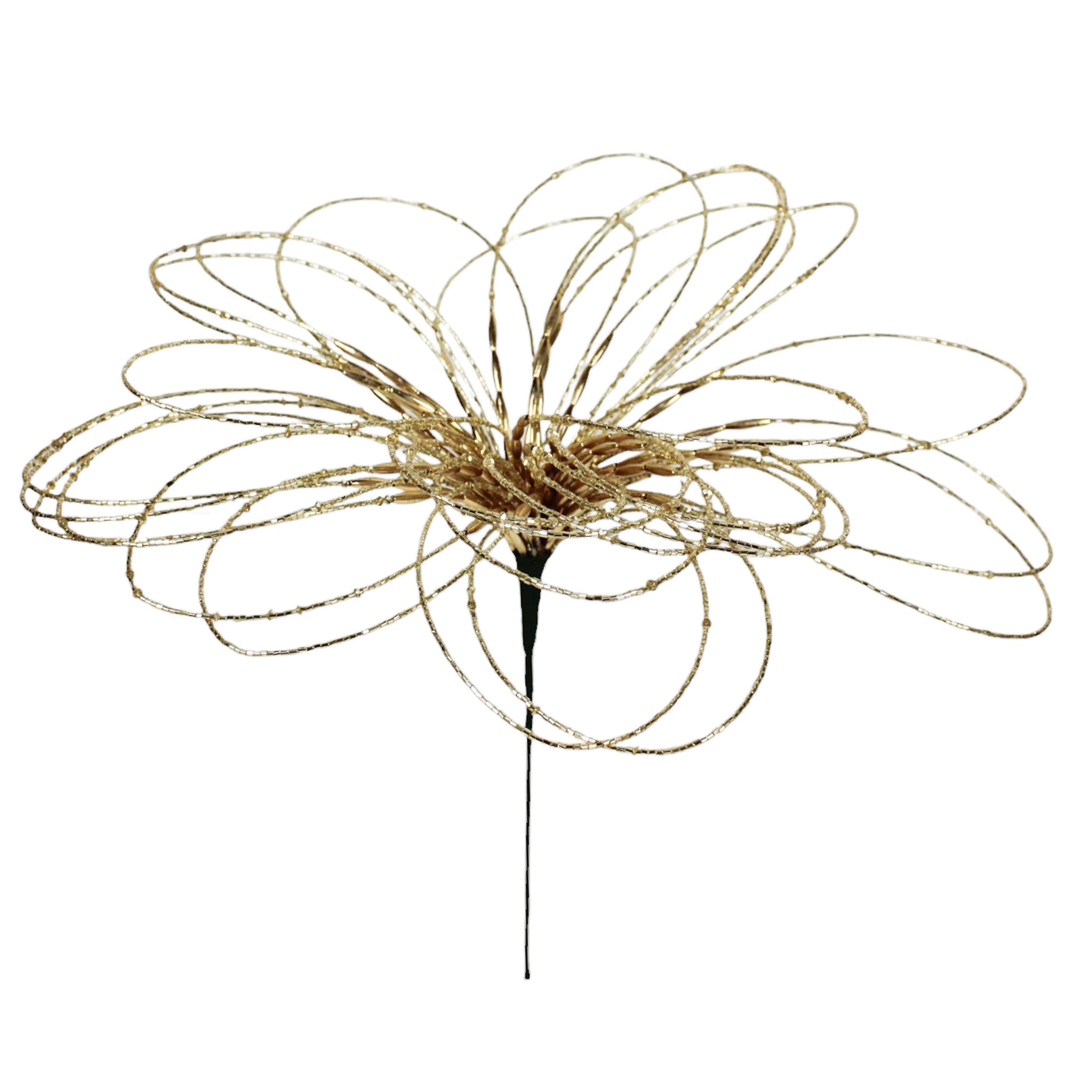 Set of 2 Beaded Golden Christmas Tree Decorative Spray