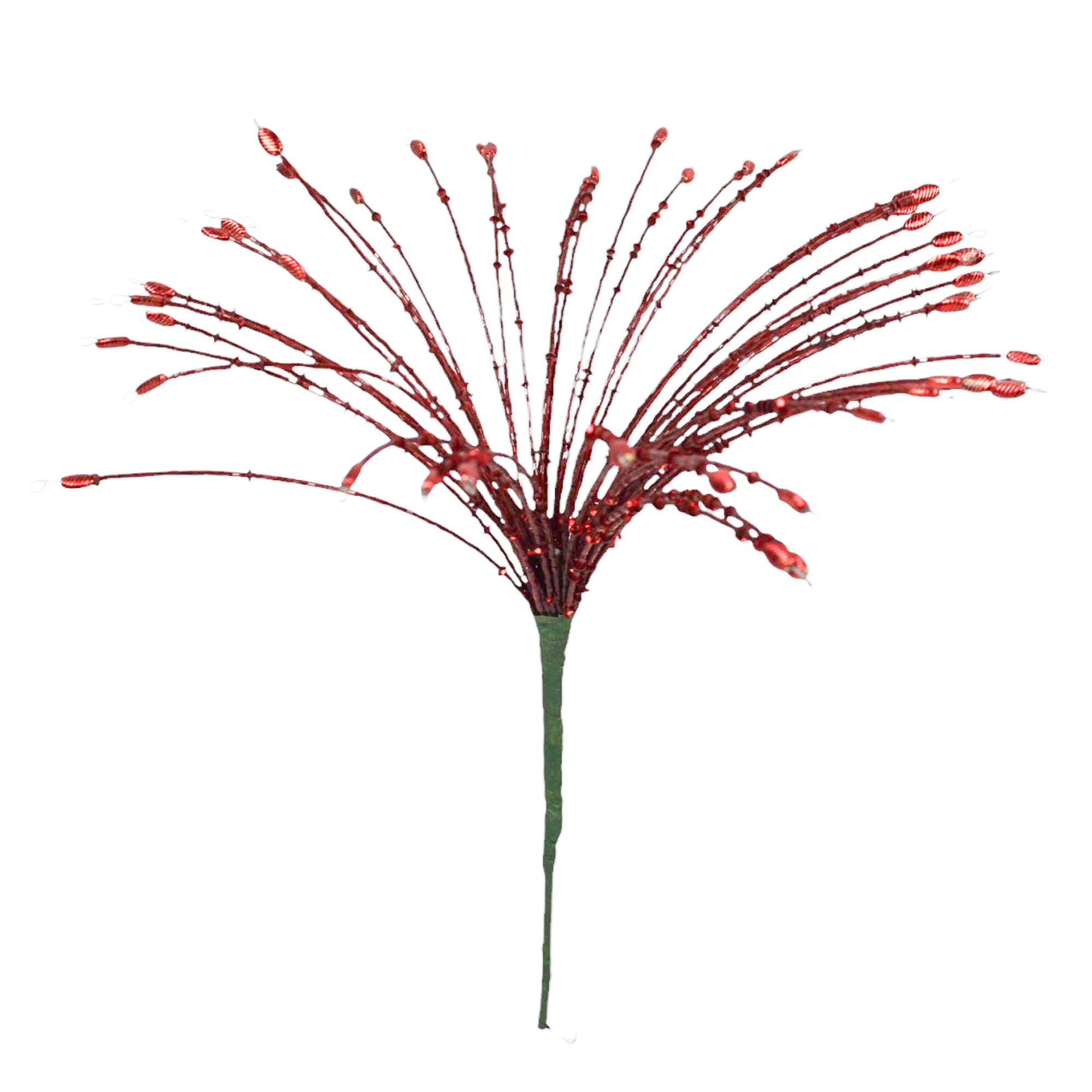 Set of 2 Beaded Red Christmas Tree Decorative Spray