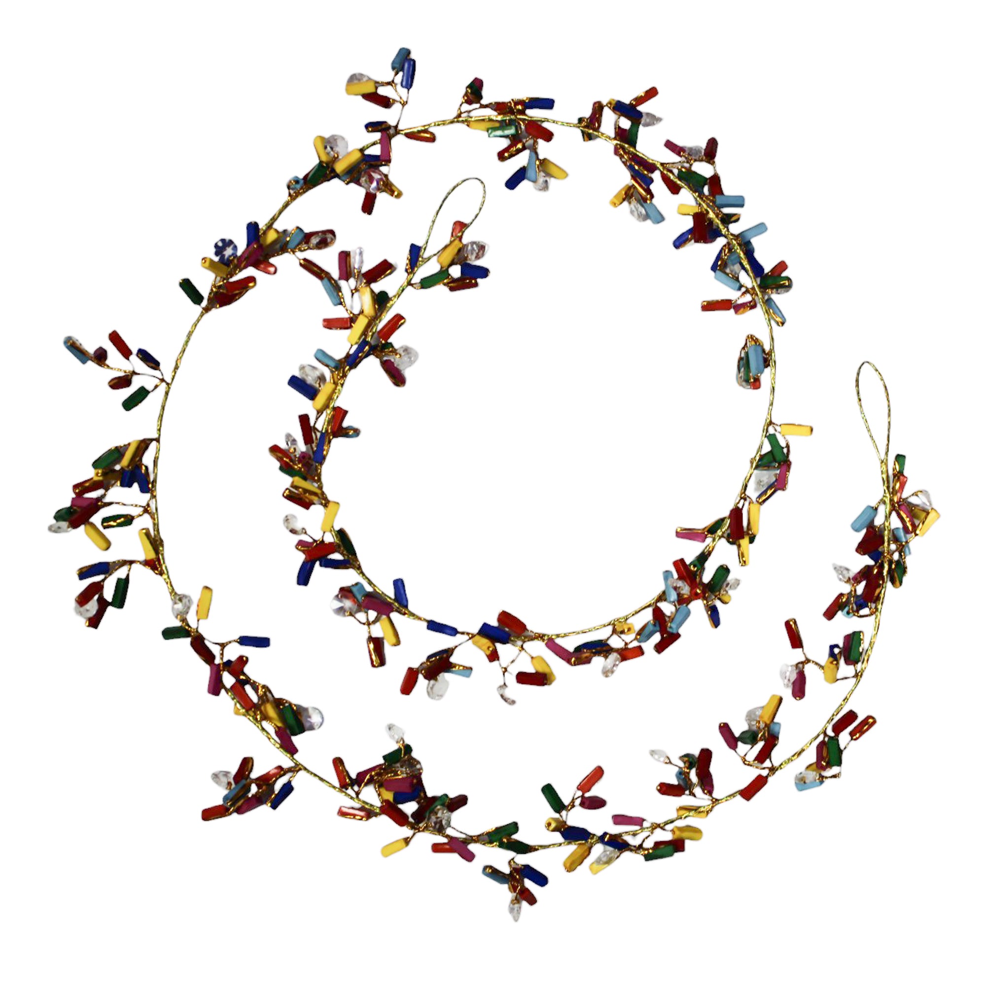 Multicolored Beaded Christmas Tree Decorative Garland