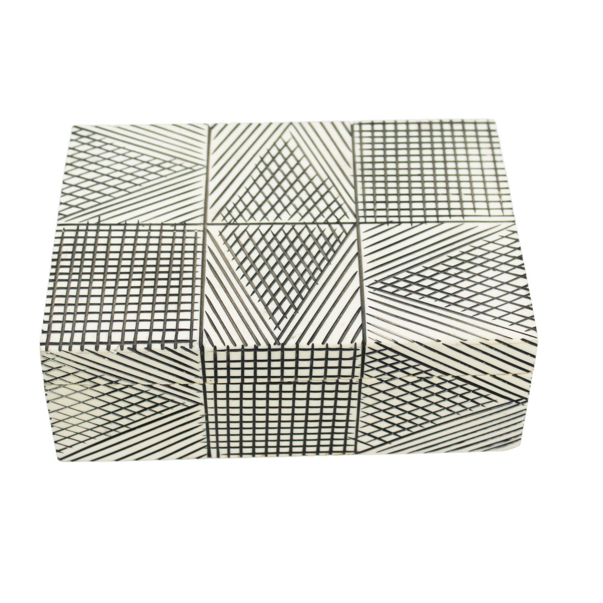 Monochrome Optical Inlay Decorative Box