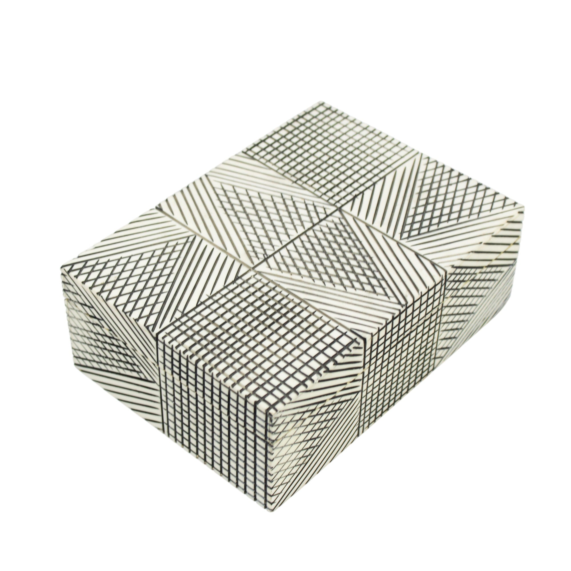 Monochrome Optical Inlay Decorative Box