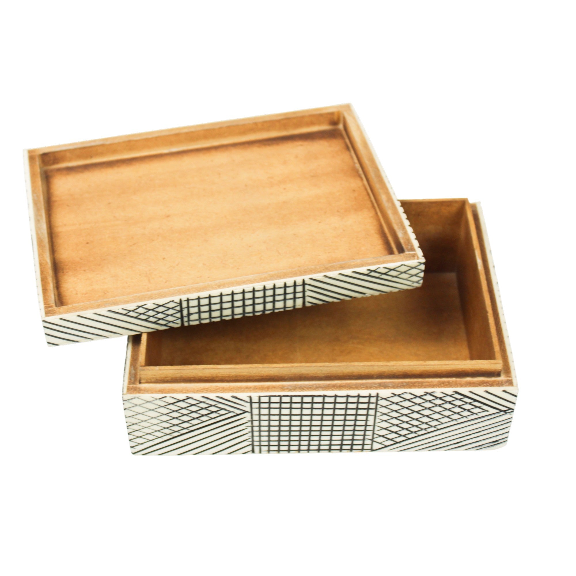 Monochrome Optical Inlay Decorative Box