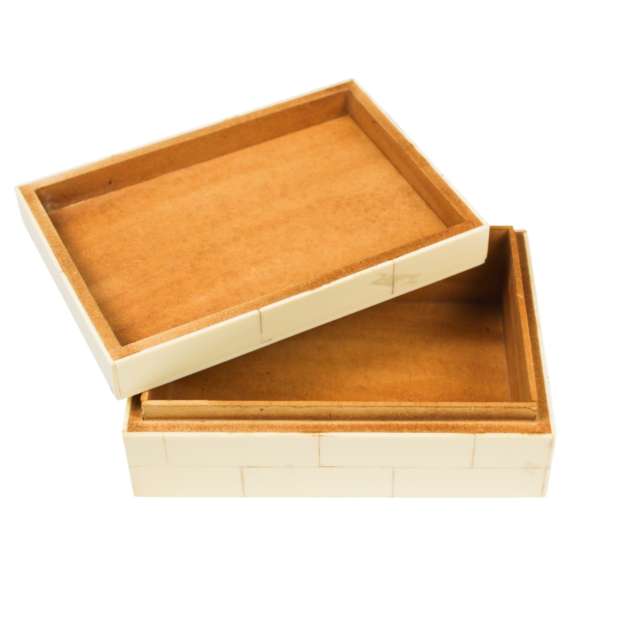 Geometric Azure & Alabaster Inlay Keepsake Box