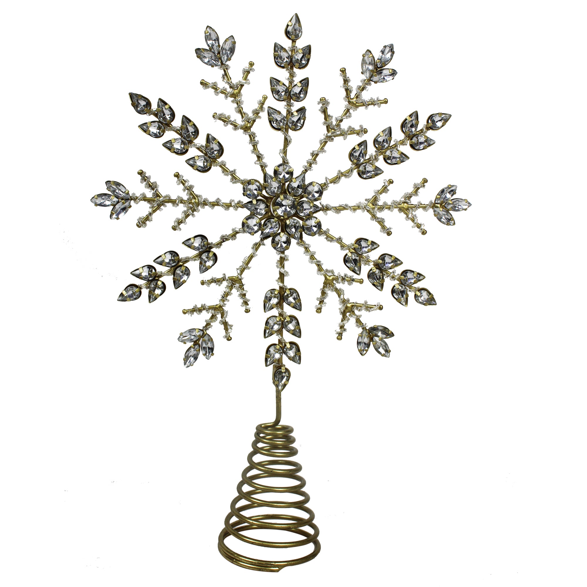 Silver Jewelled / Metal Frame Snowflake Shaped Christmas Tree Topper