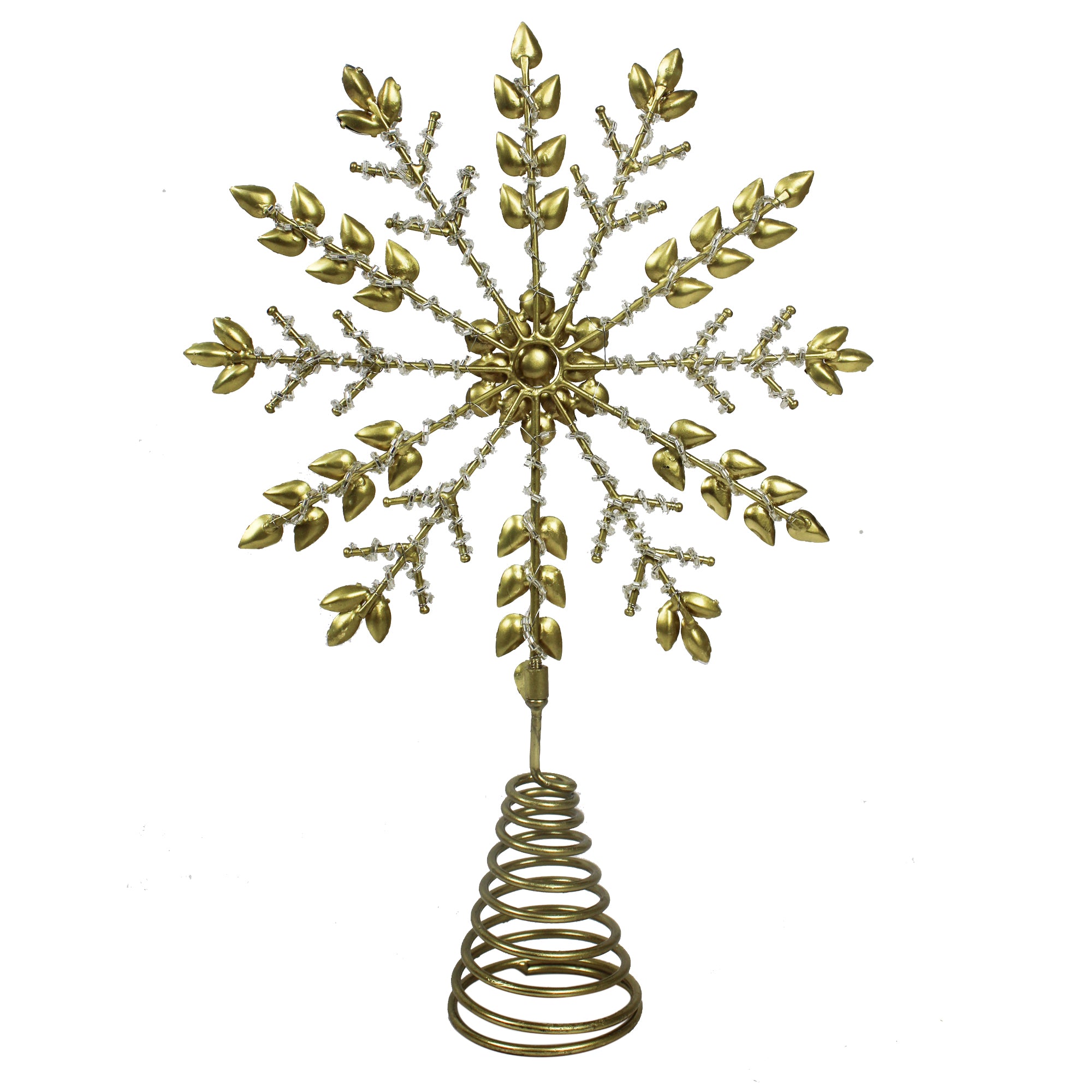 Silver Jewelled / Metal Frame Snowflake Shaped Christmas Tree Topper