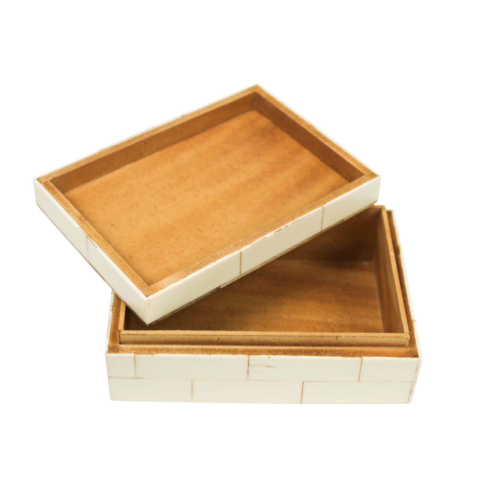 Geometric Azure & Alabaster Inlay Keepsake Box