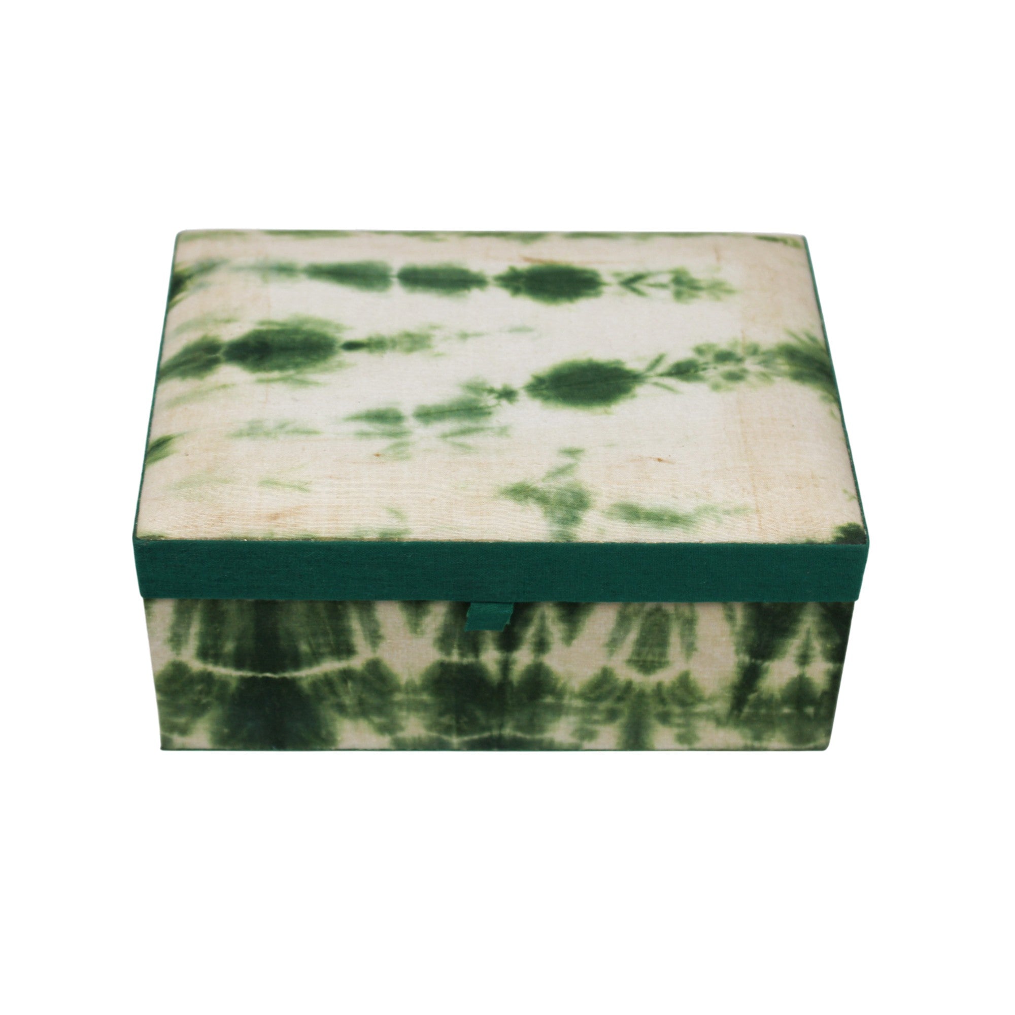  Emerald Moss Tie-Dye Fabric Jewellery Box 