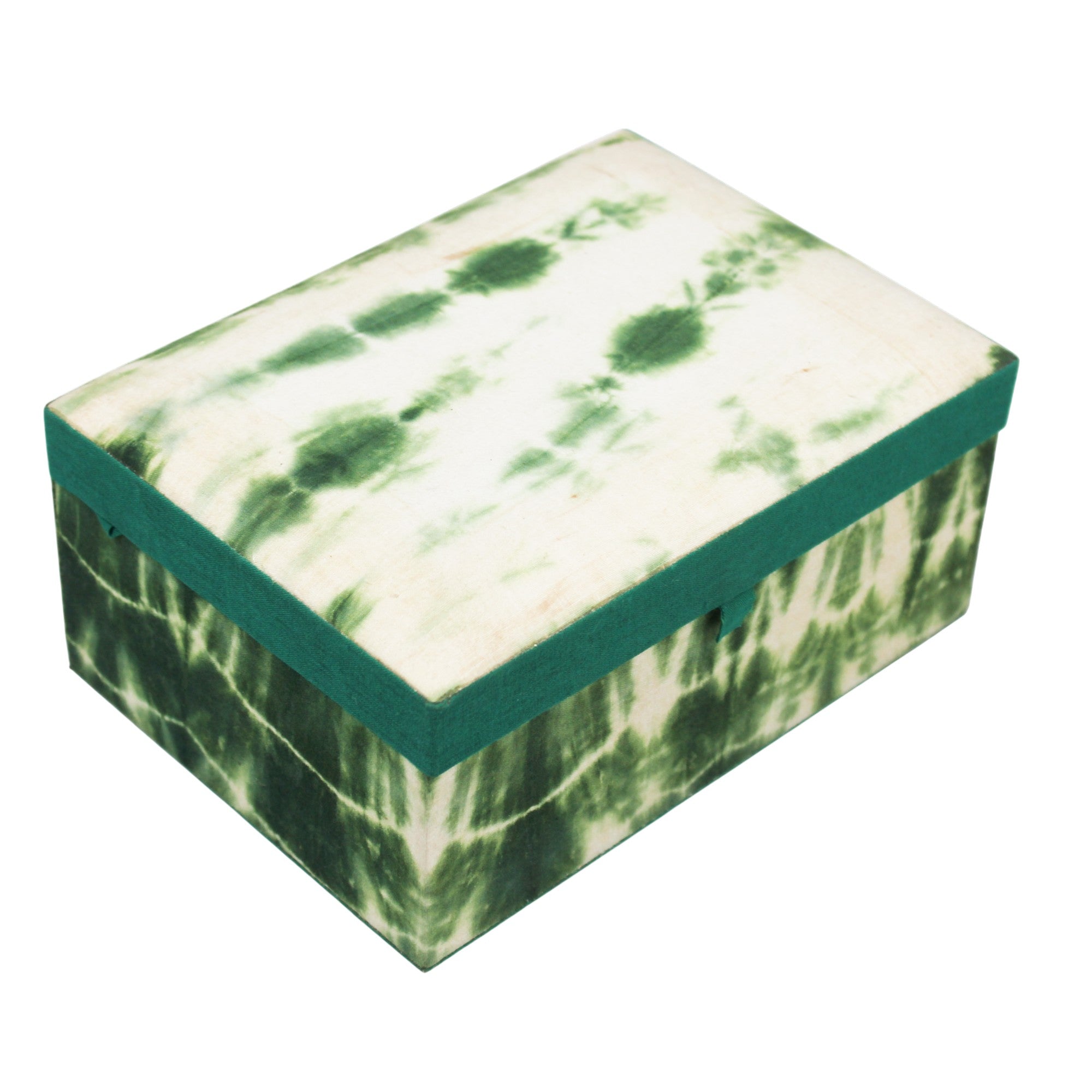 Emerald Moss Tie-Dye Fabric Jewellery Box