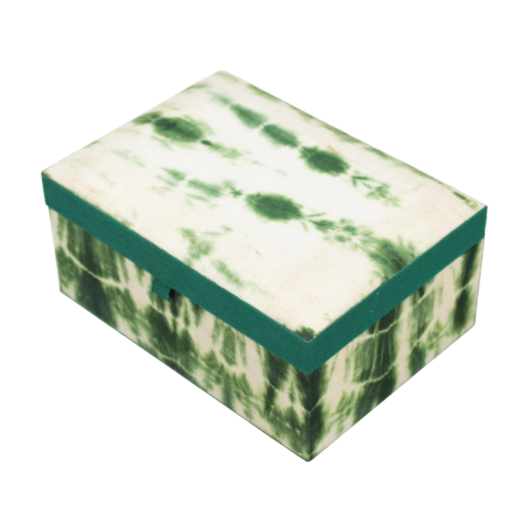 Emerald Moss Tie-Dye Fabric Jewellery Box