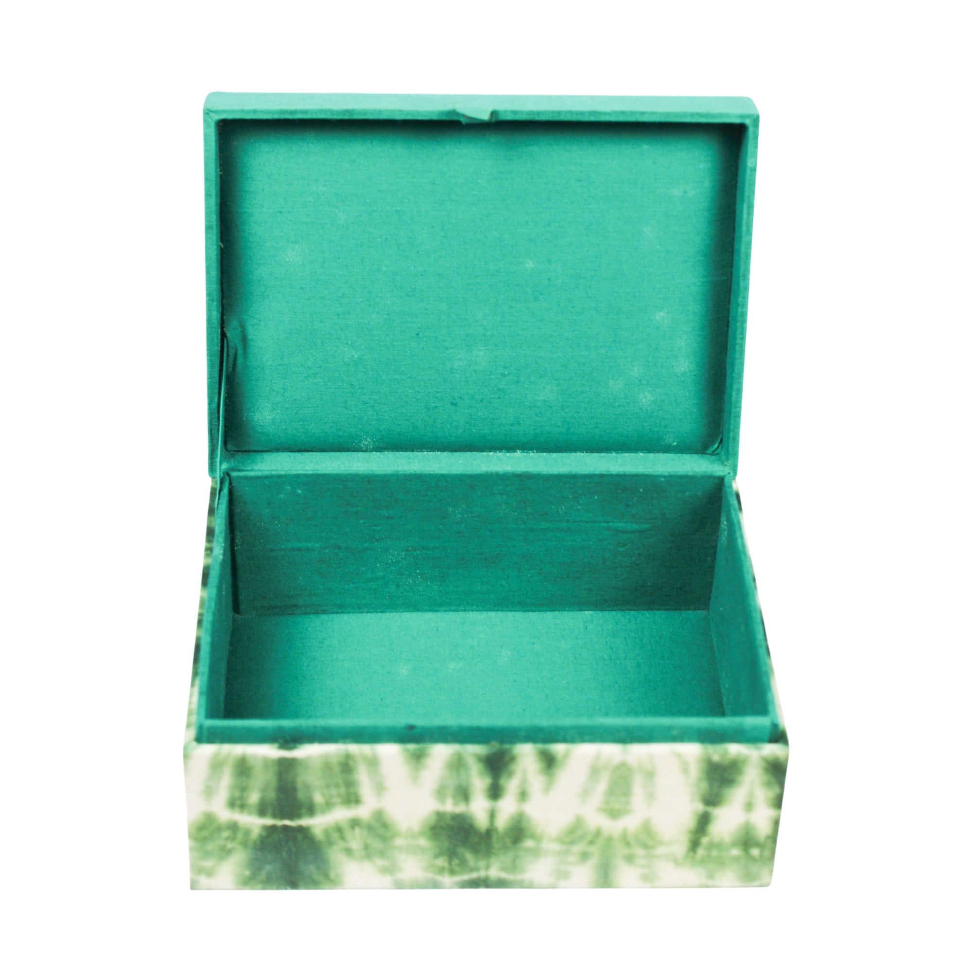 Emerald Moss Tie-Dye Fabric Jewellery Box