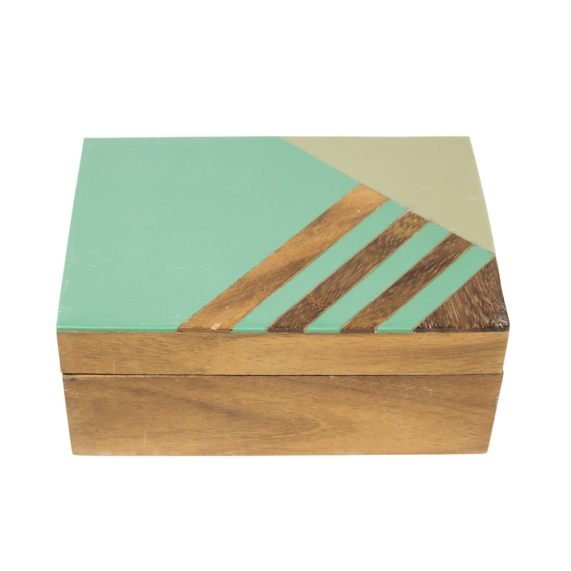 Sage & Cedar Geometric Inlay Jewellery Box
