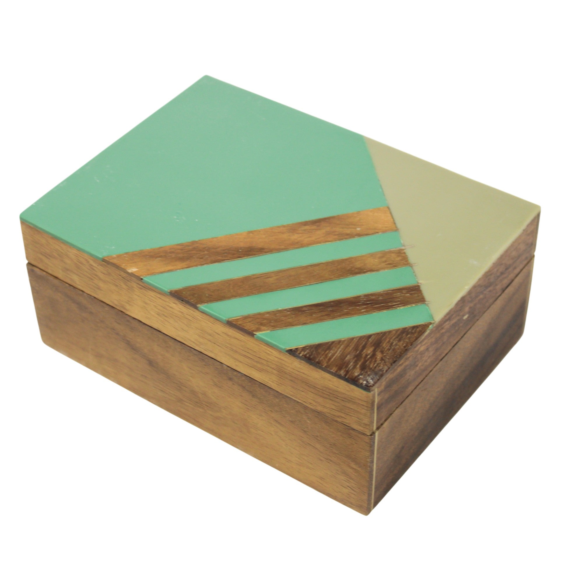 Sage & Cedar Geometric Inlay Jewellery Box