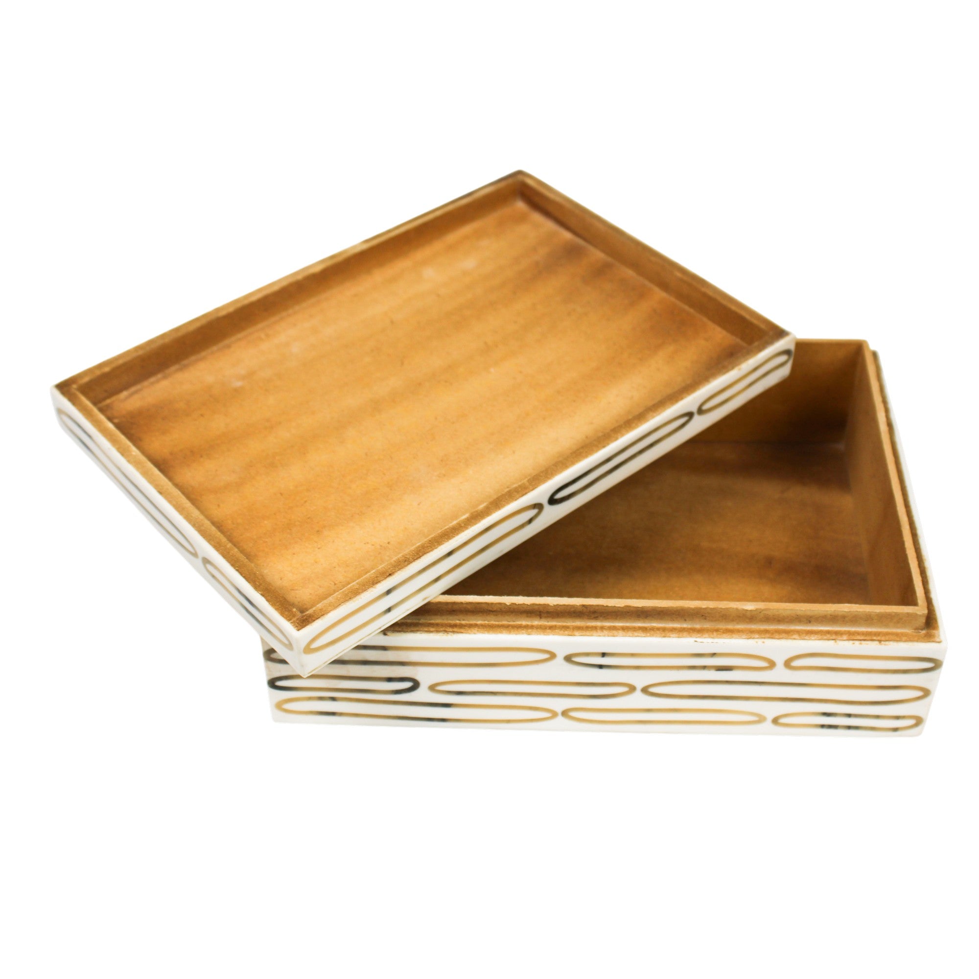 Modern Abstract Bone Inlay Jewellery Box