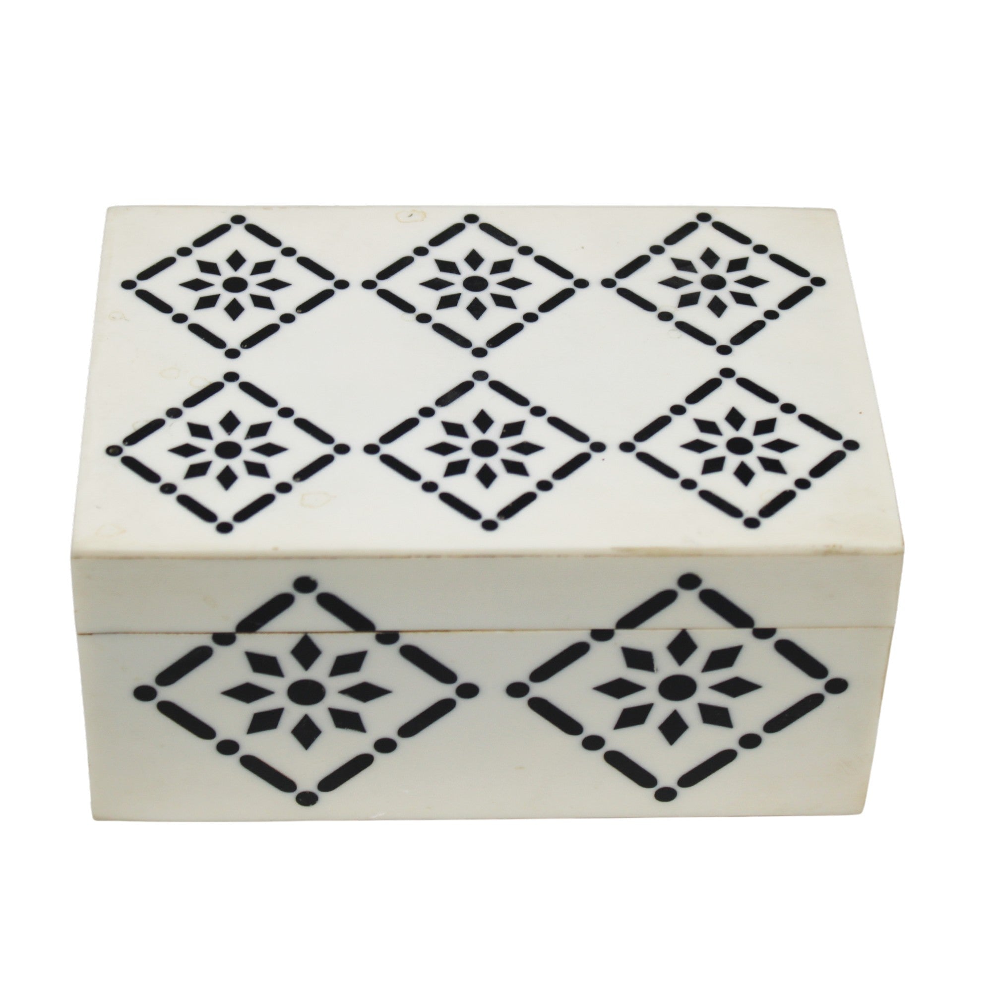 Modern Monochrome Inlay Geometric Keepsake Box