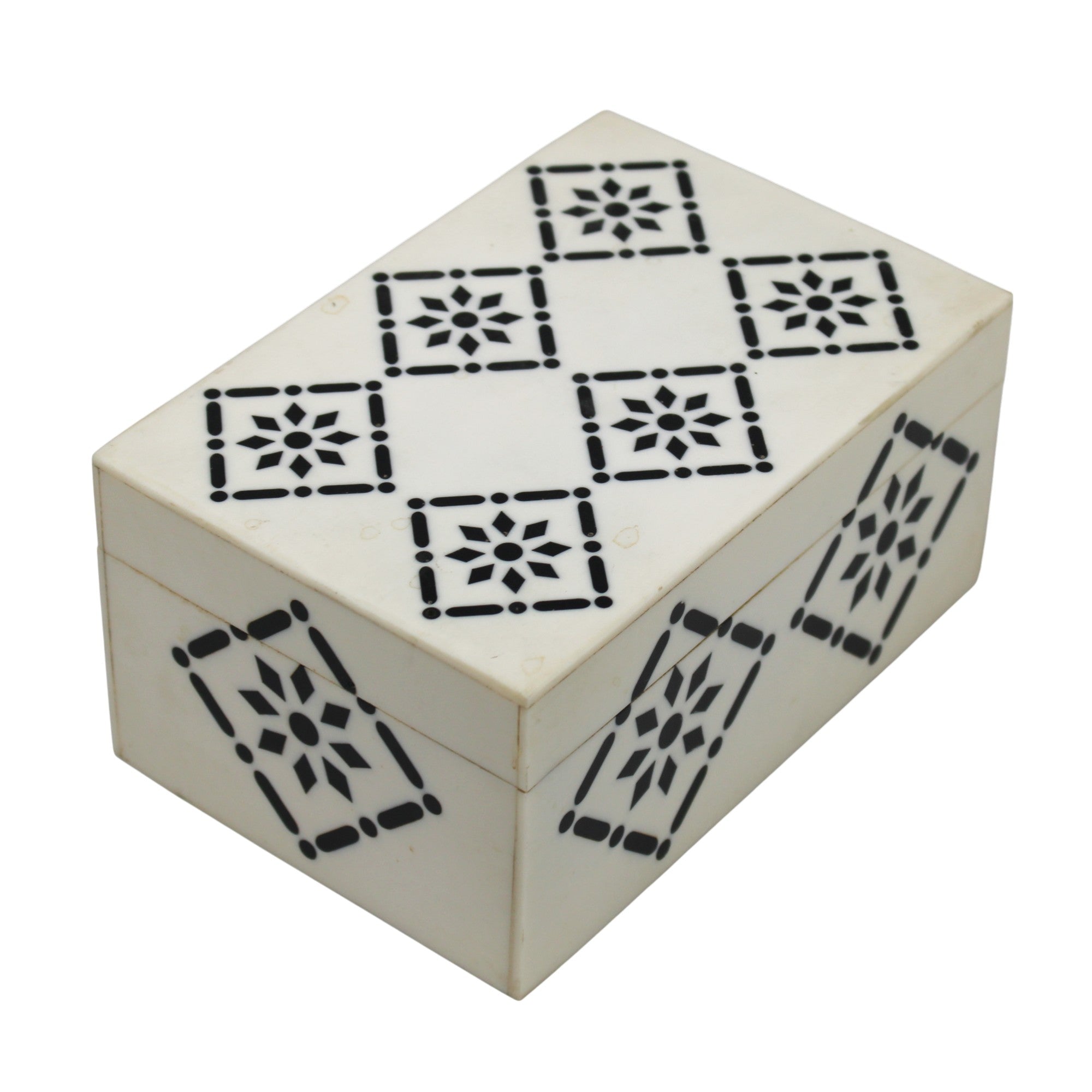 Modern Monochrome Inlay Geometric Keepsake Box