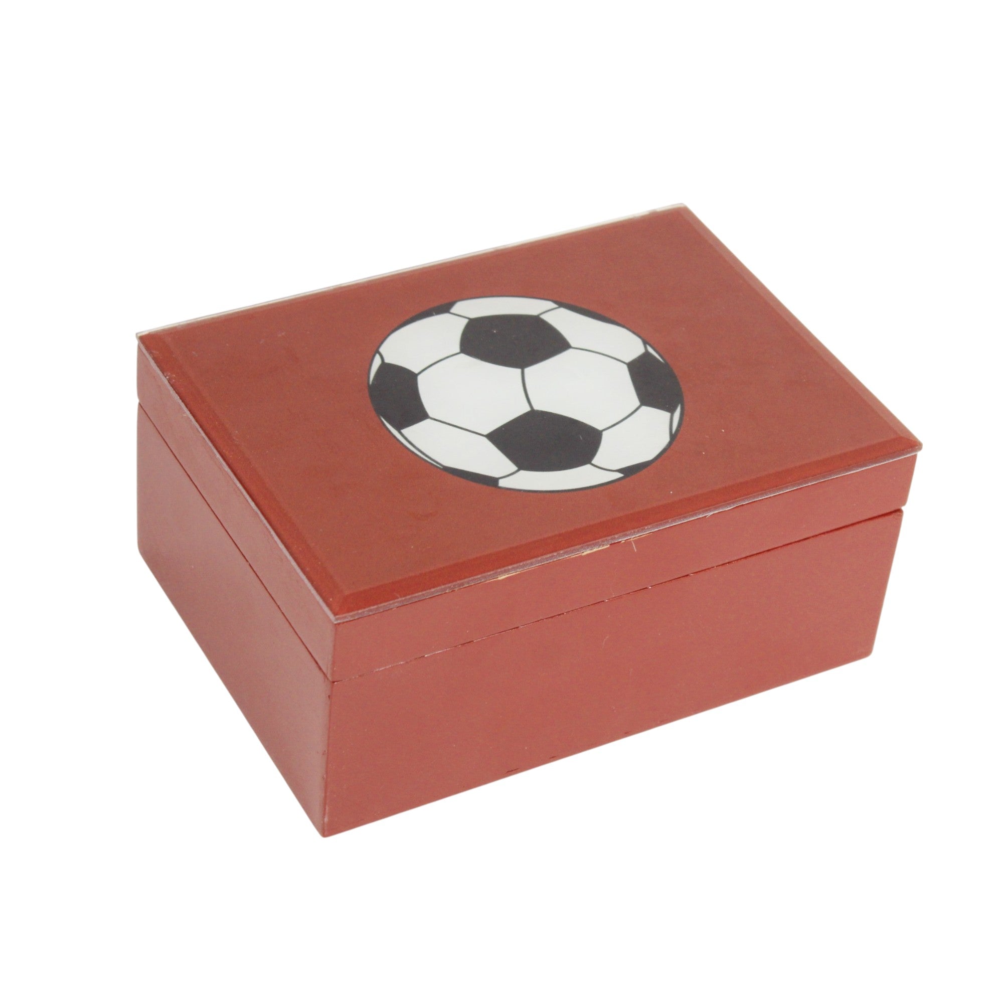 Premium Glass Small Storage Box with Football Design