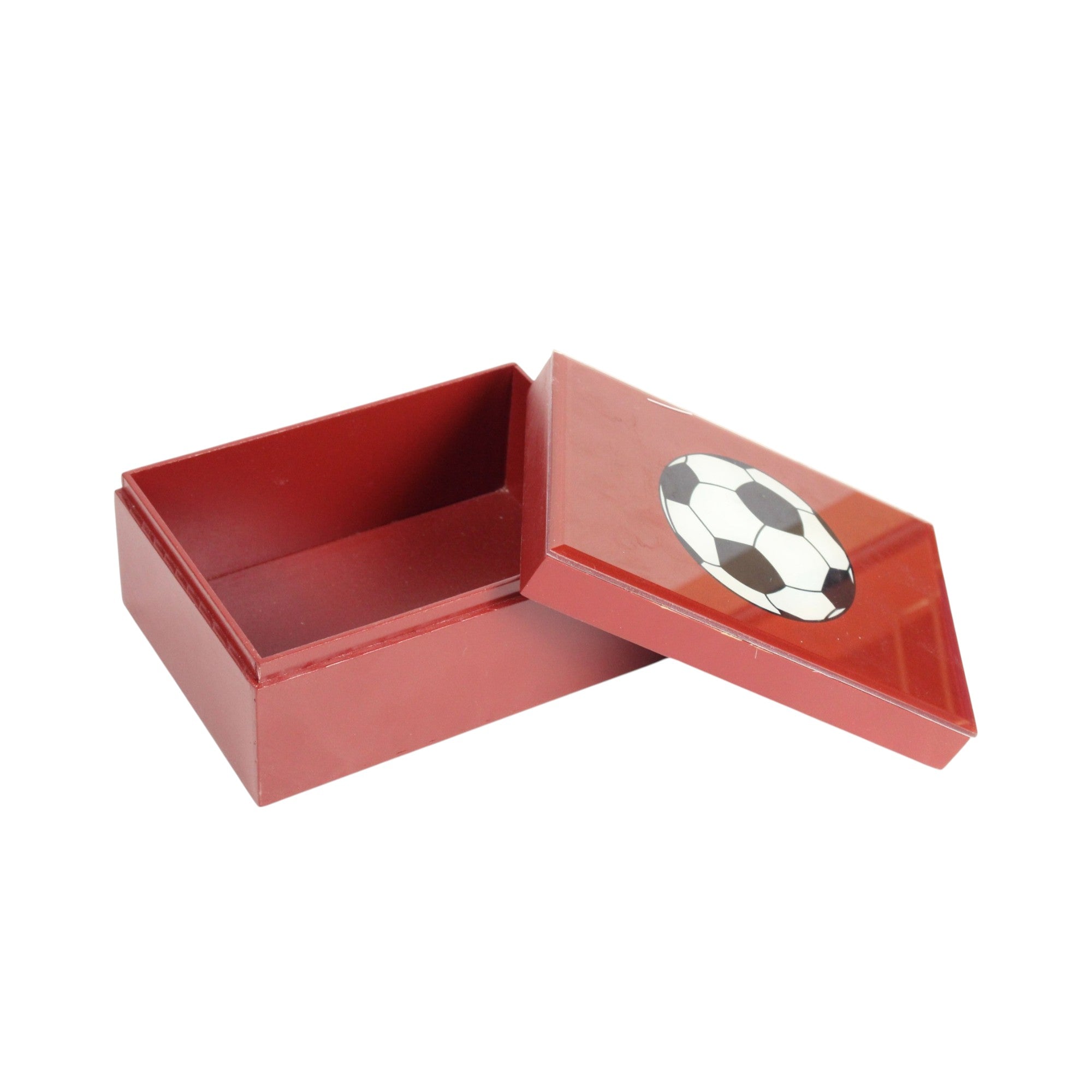 Premium Glass Small Storage Box with Football Design