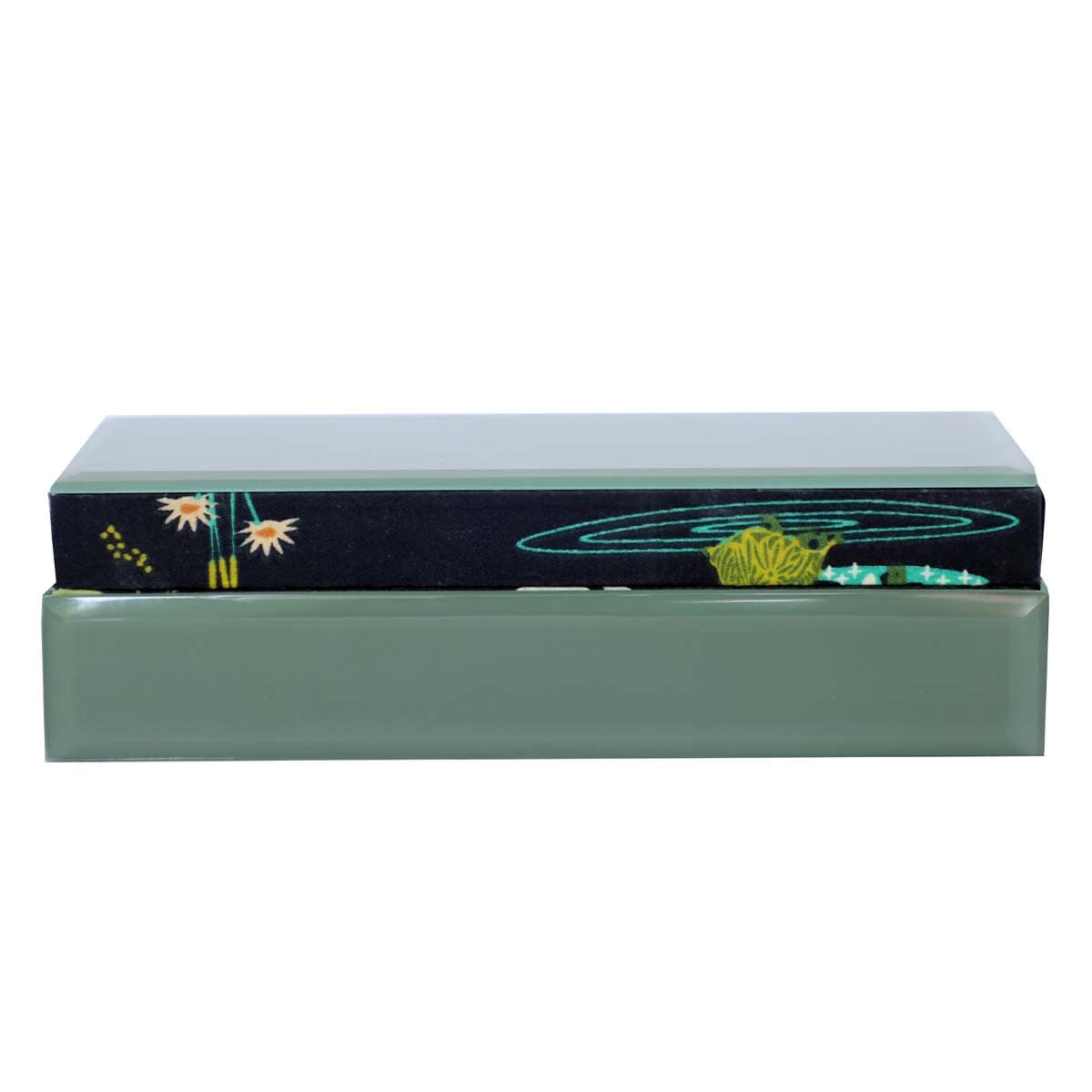 Glass & Printed Fabric Multi Purpose Box