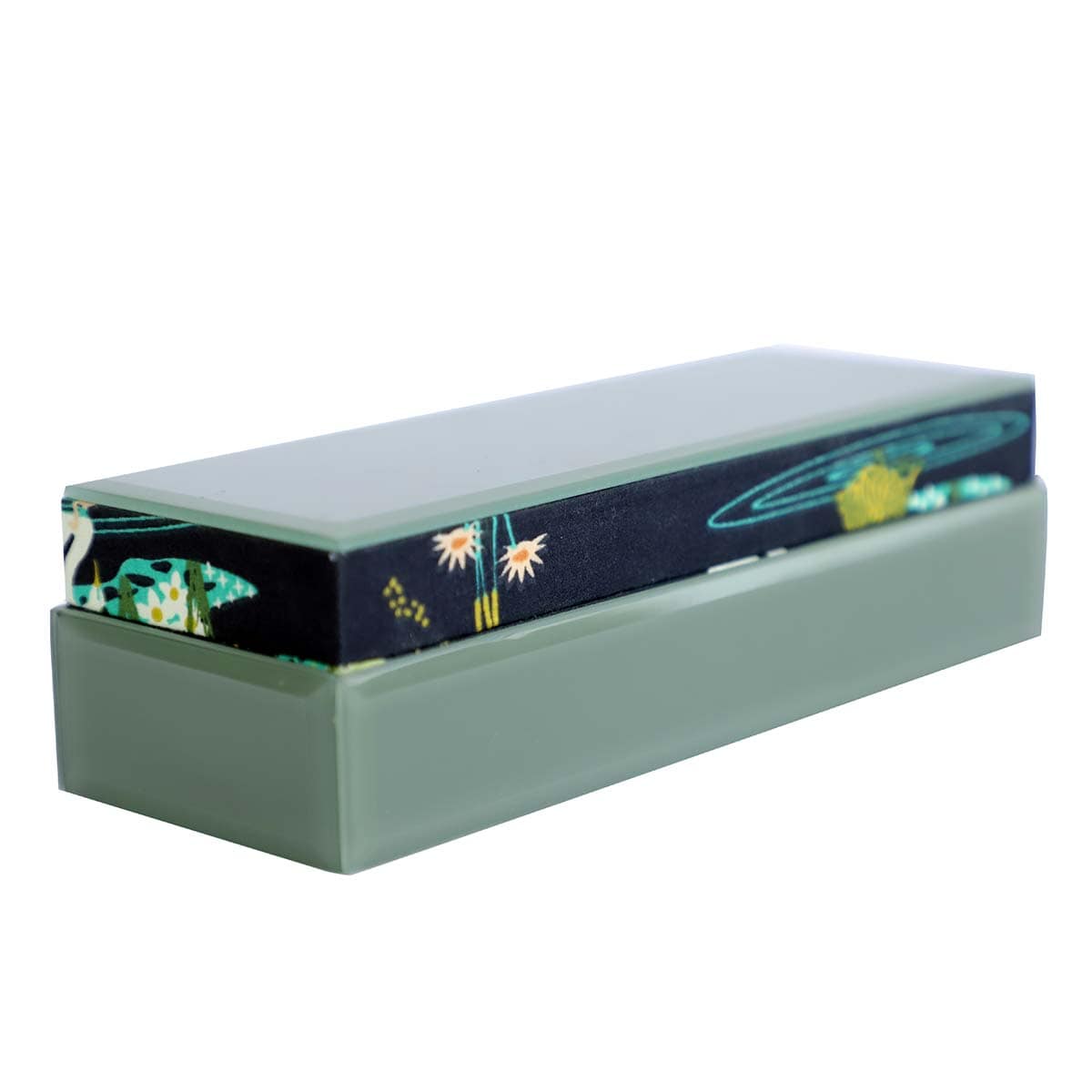 Glass & Printed Fabric Multi Purpose Box